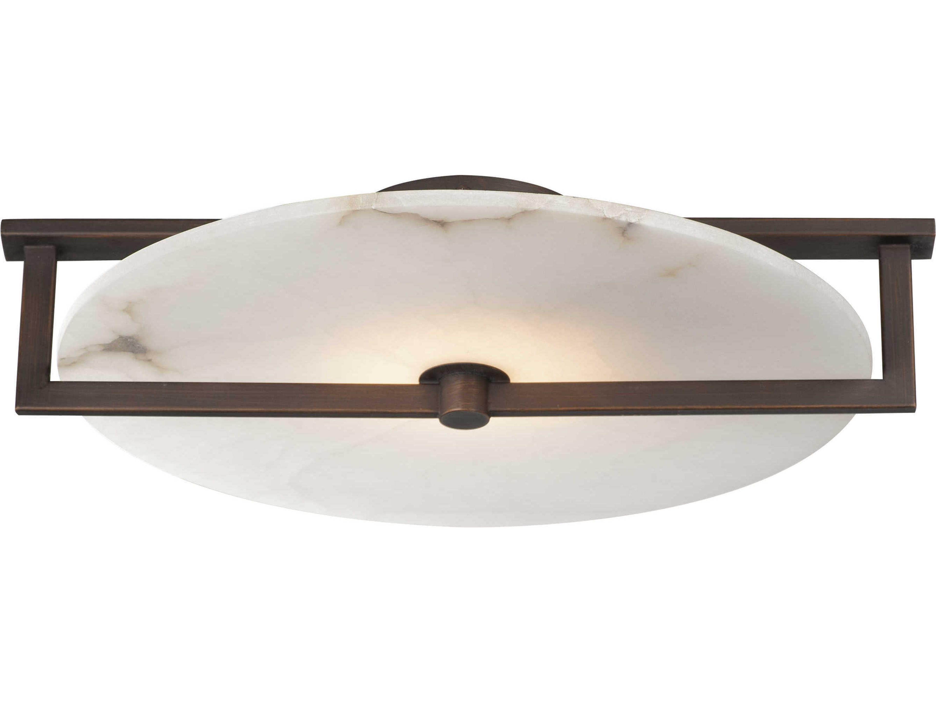 Quarry 1-Light Dark Bronze Round Flush Mount