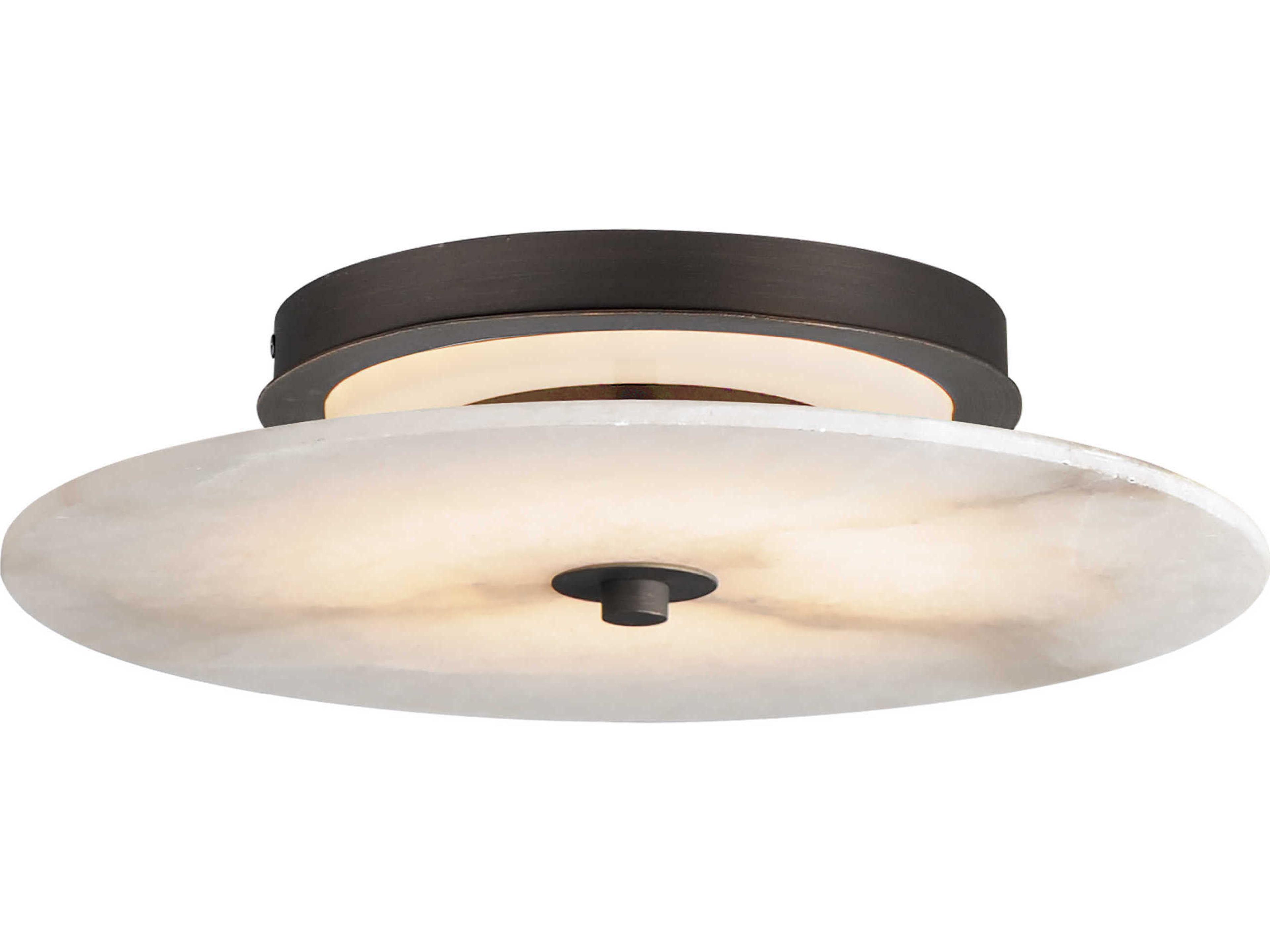 Quarry 1-Light Dark Bronze Round Flush Mount