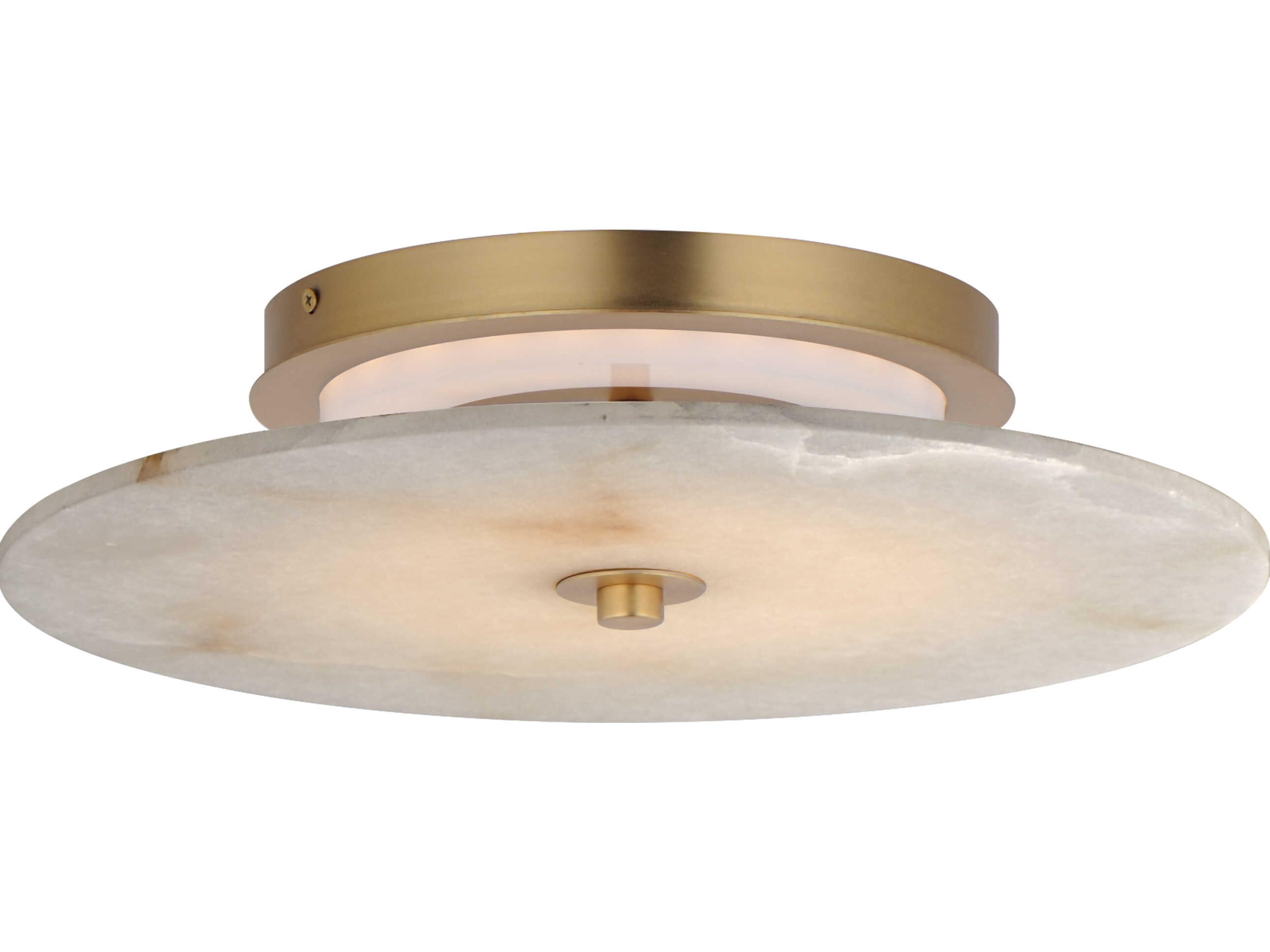 Quarry 1-Light Natural Aged Brass Round Flush Mount