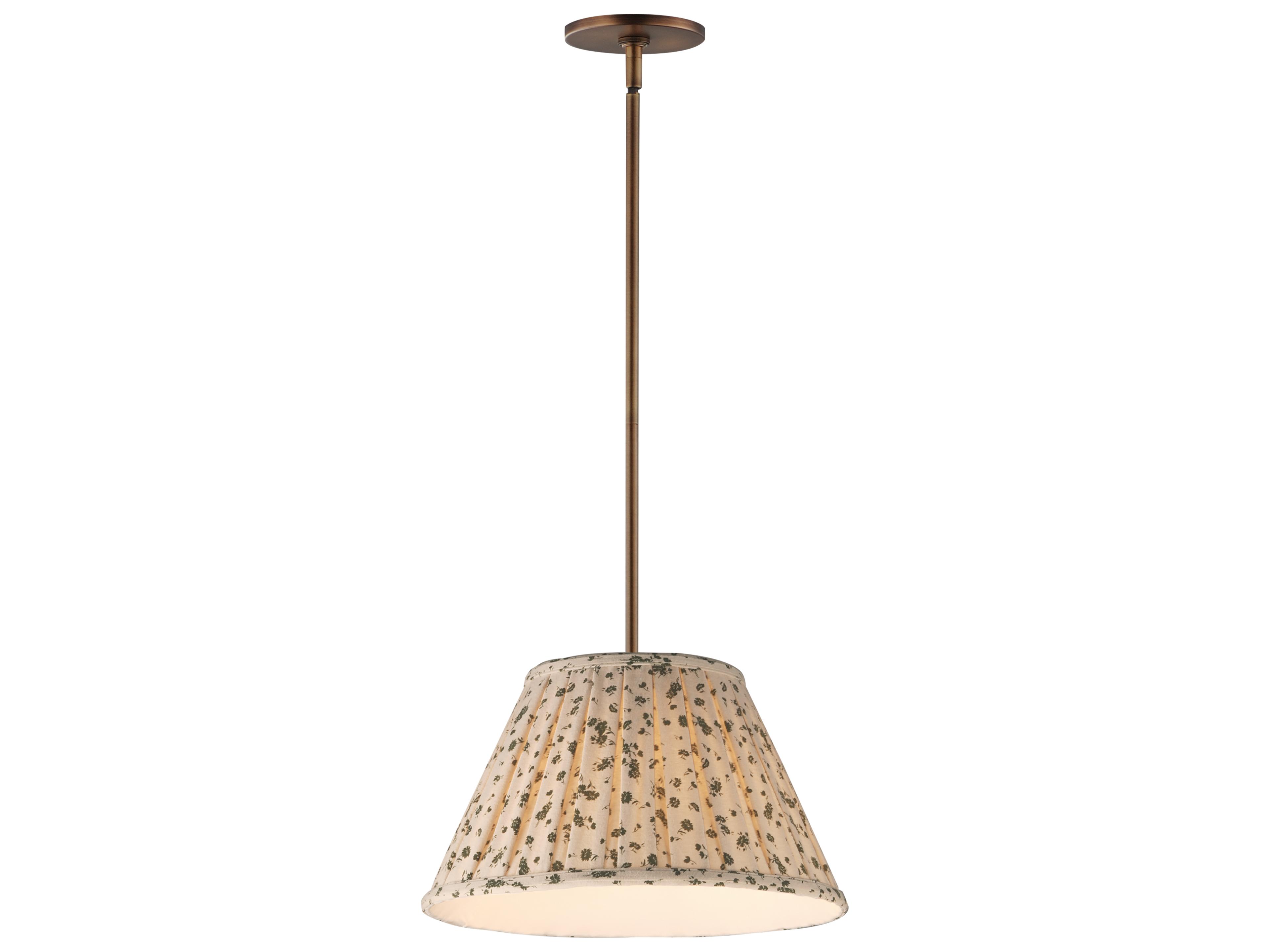 Dunbridge 1- Light Weathered Brass Bronze Drum Empire Pendant