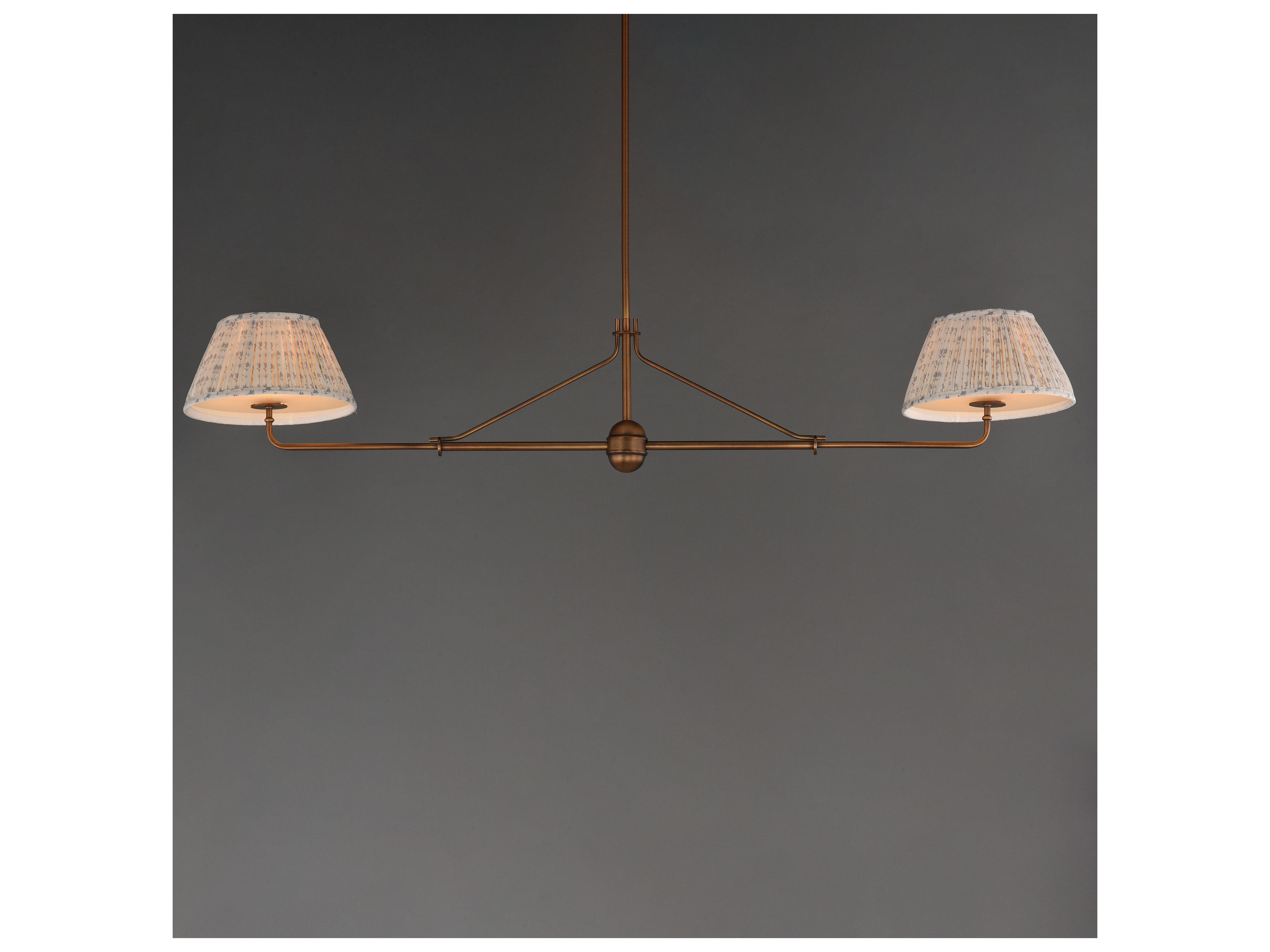 Maxim Lighting Dunbridge 2- Light Weathered Brass Bronze Linear Island Pendant