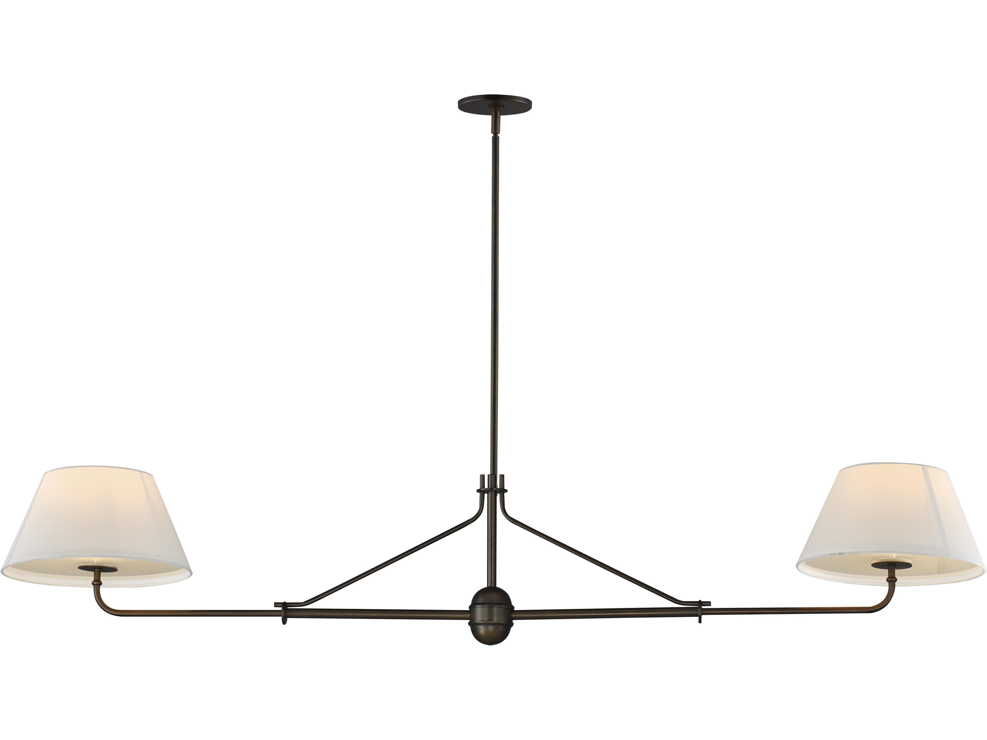 Dunbridge 2- Light Antique Bronze Black Linear Island Pendant