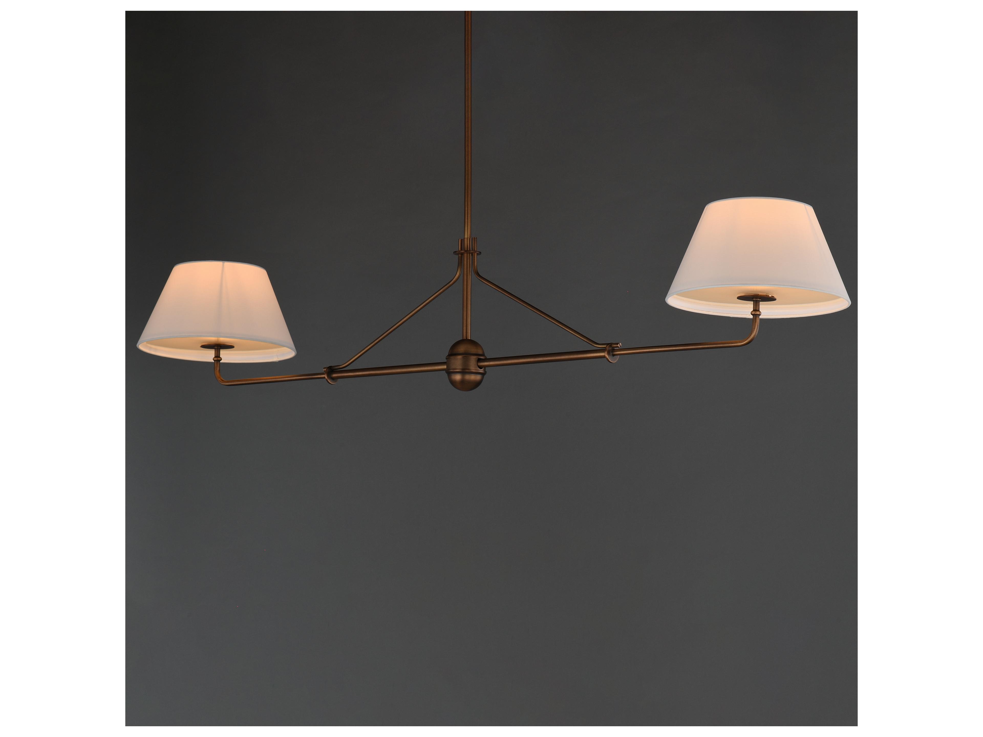 Maxim Lighting Dunbridge 2- Light Weathered Brass Linear Island Pendant