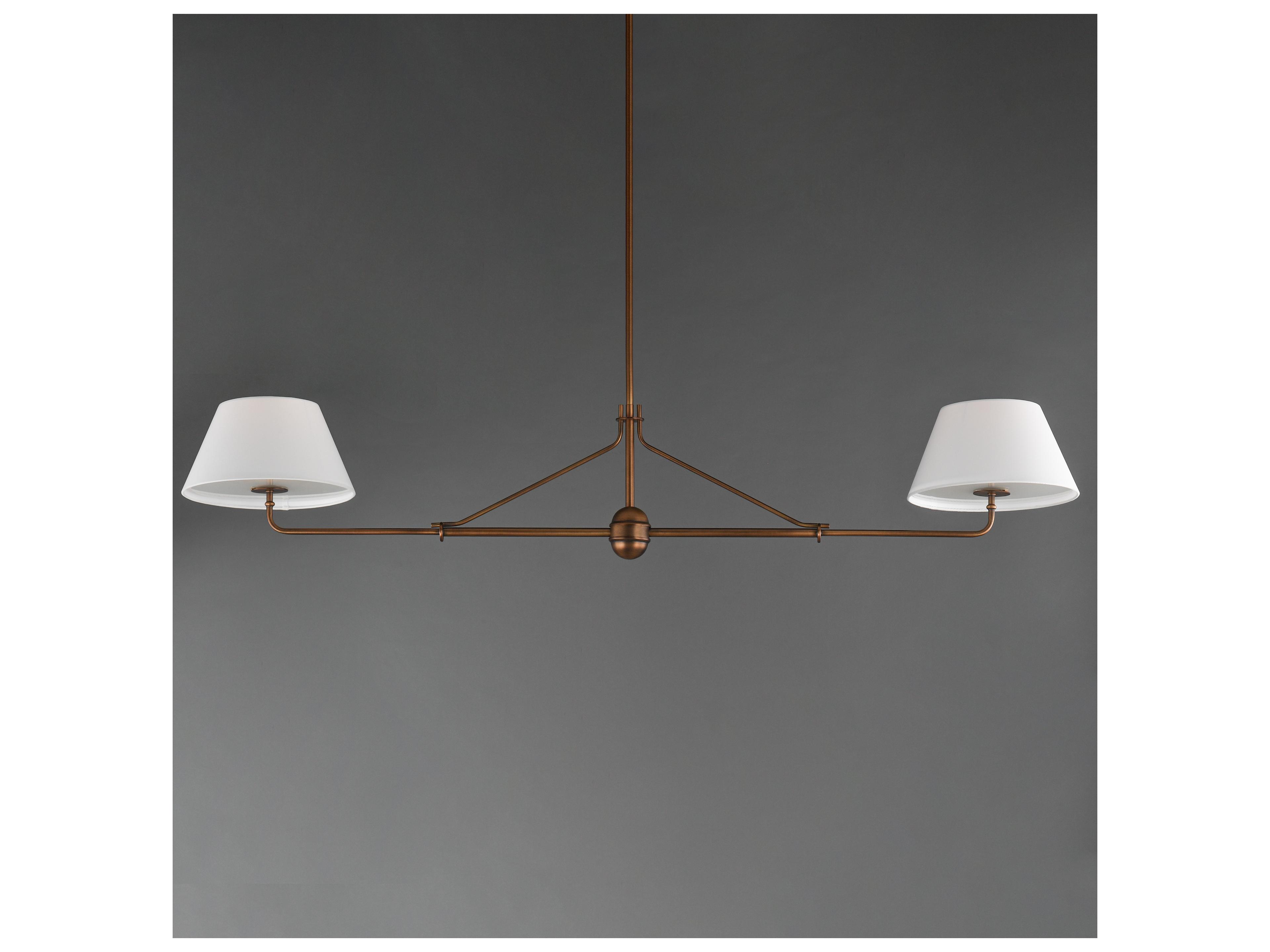 Maxim Lighting Dunbridge 2- Light Weathered Brass Linear Island Pendant