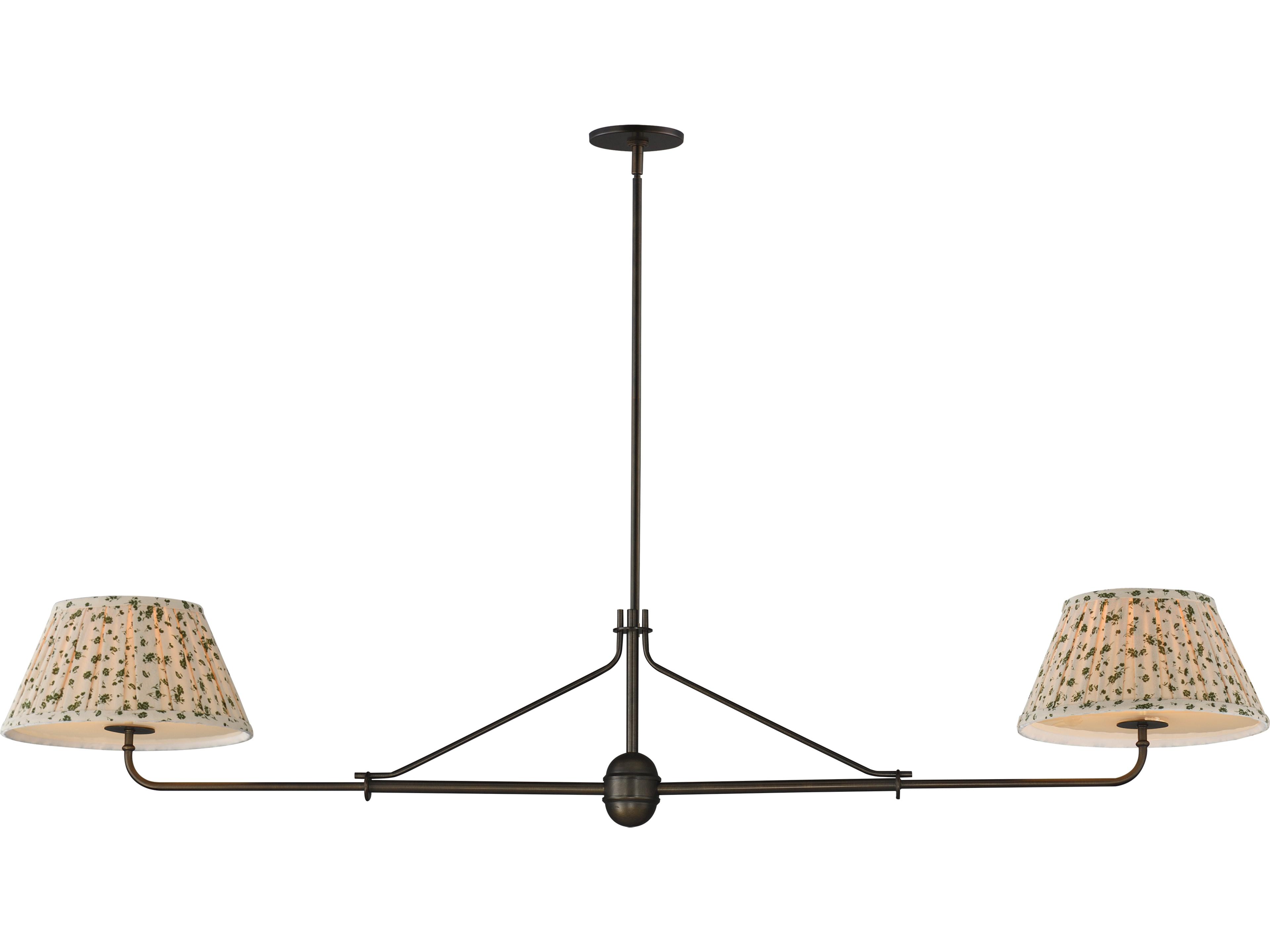 Dunbridge 2- Light Antique Bronze Linear Island Pendant