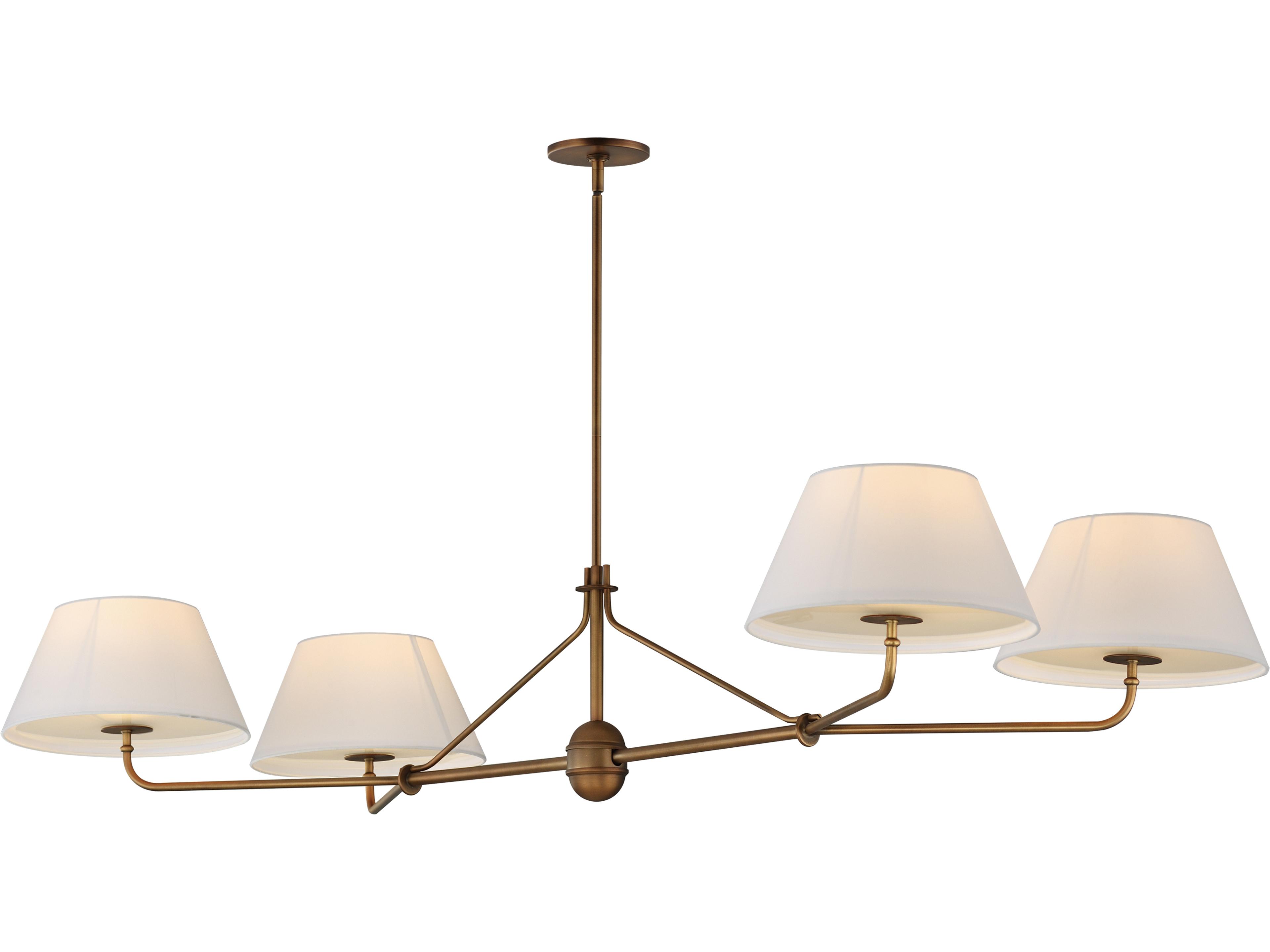 Dunbridge 4- Light Weathered Brass Traditional Empire Linear Chandelier