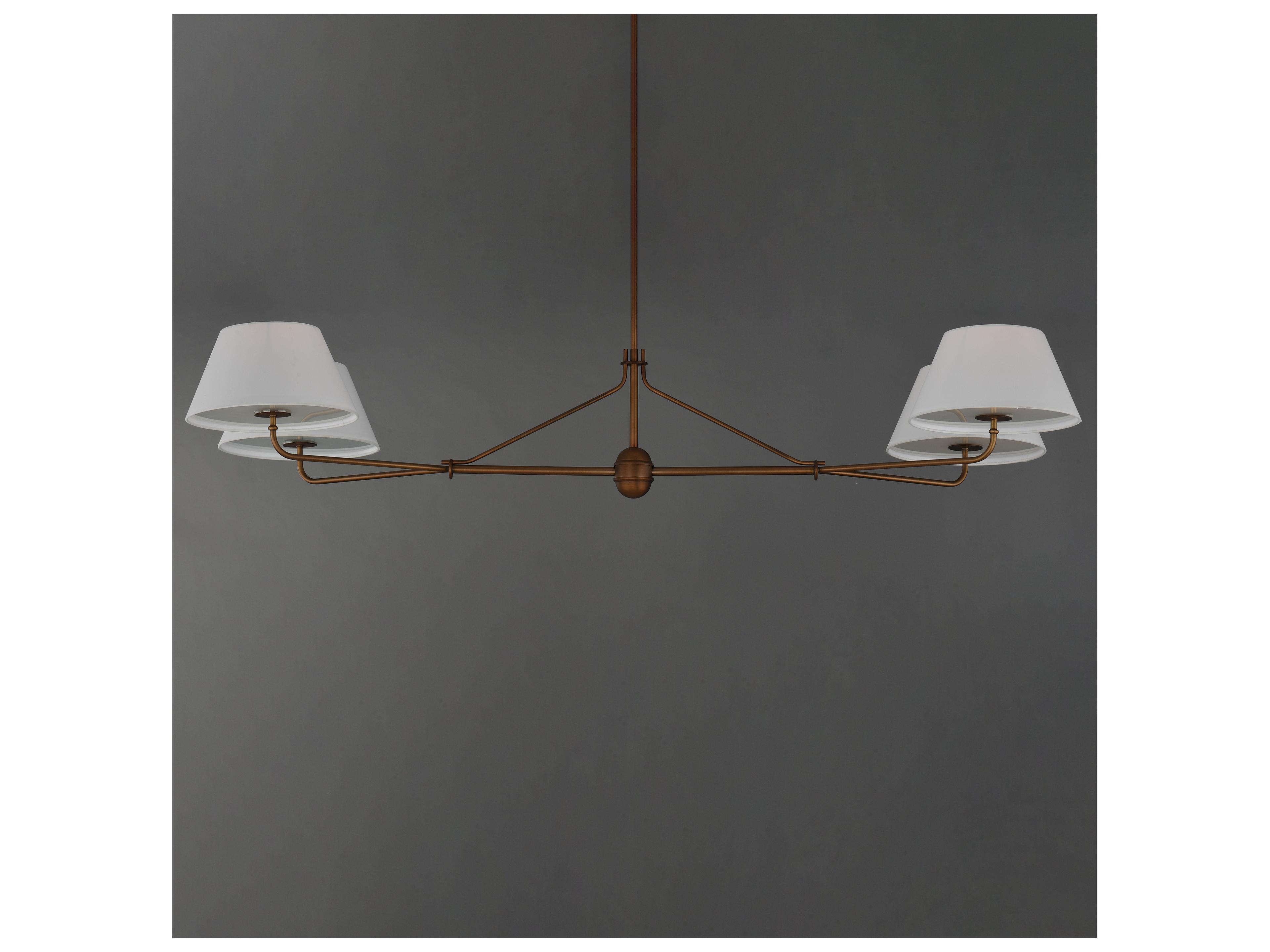 Maxim Lighting Dunbridge 4- Light Weathered Brass Traditional Empire Linear Chandelier