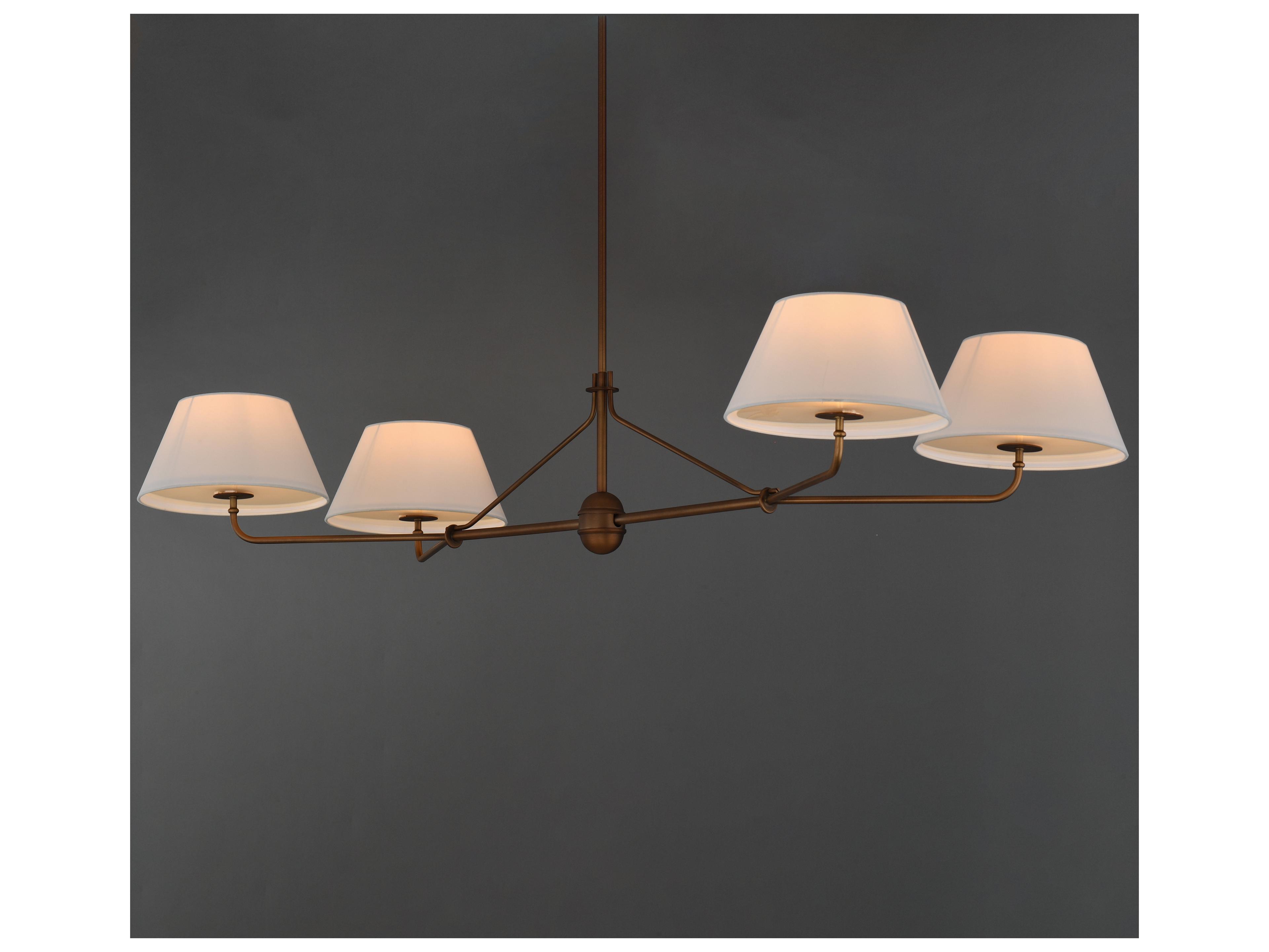Maxim Lighting Dunbridge 4- Light Weathered Brass Traditional Empire Linear Chandelier