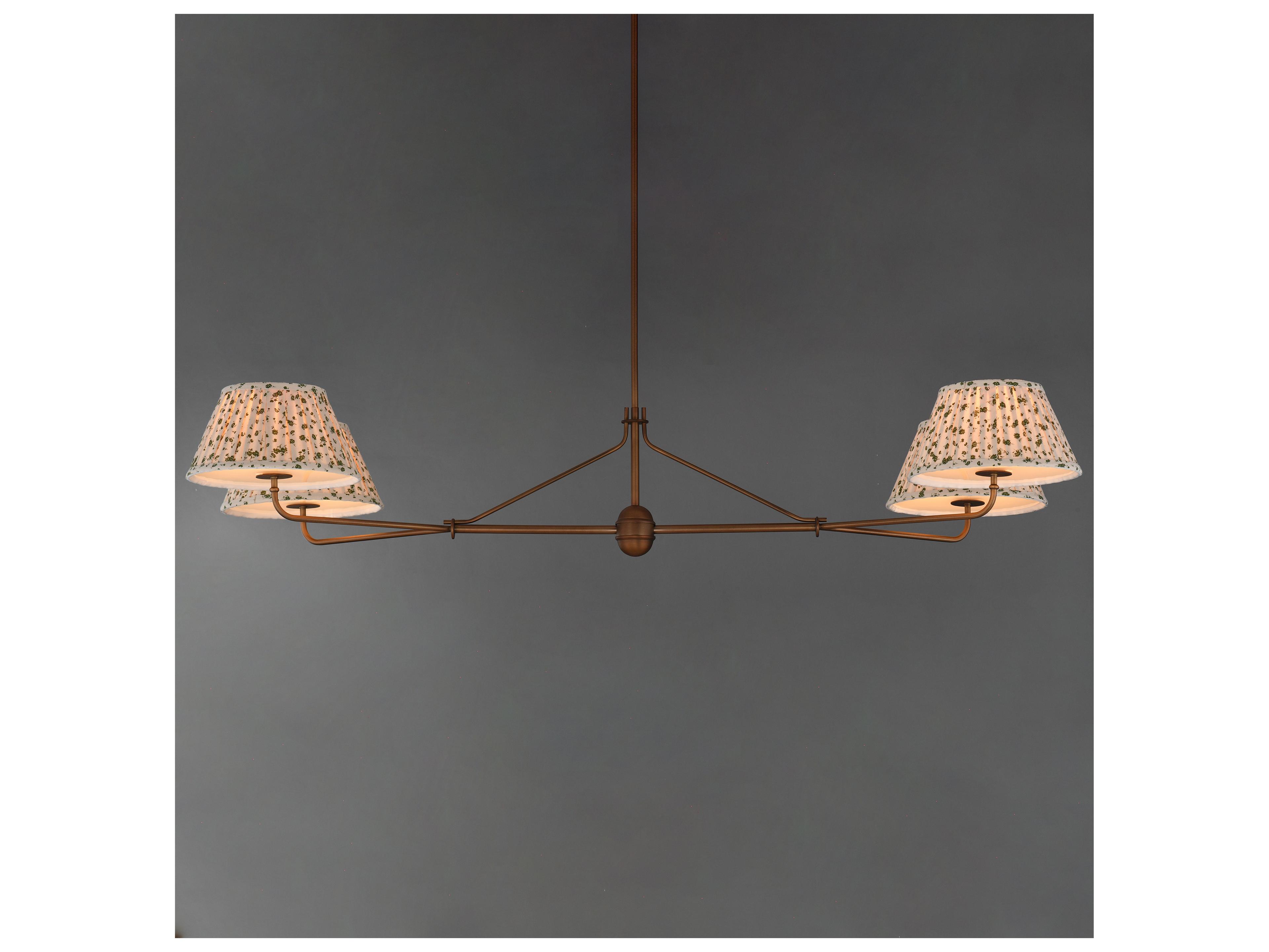 Maxim Lighting Dunbridge 4- Light Weathered Brass Traditional Empire Linear Chandelier