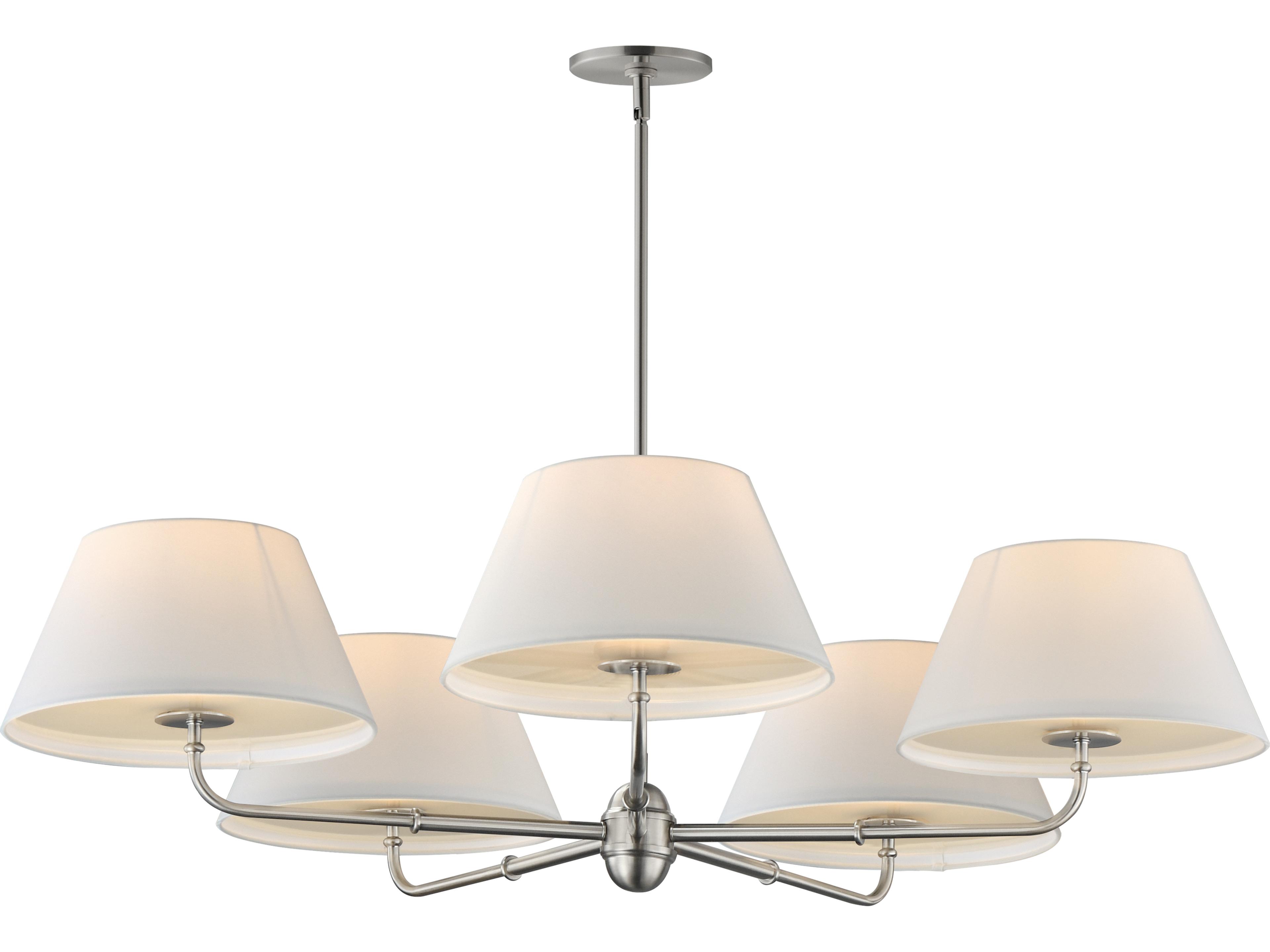 Dunbridge 5- Light Polished Nickel Chrome Traditional Empire Chandelier