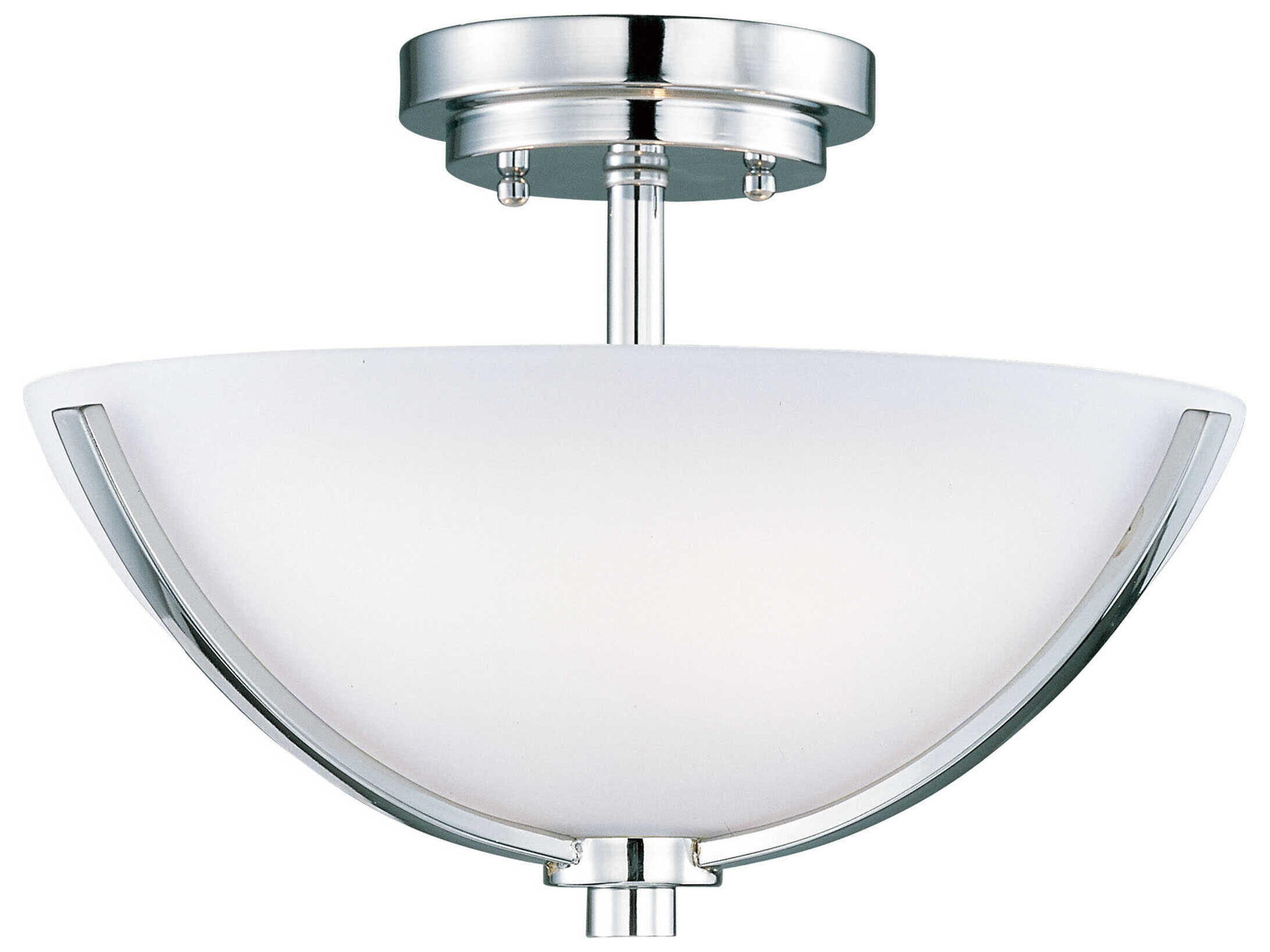 Rocco 3-Light Polished Chrome Glass Bowl Semi Flush Mount
