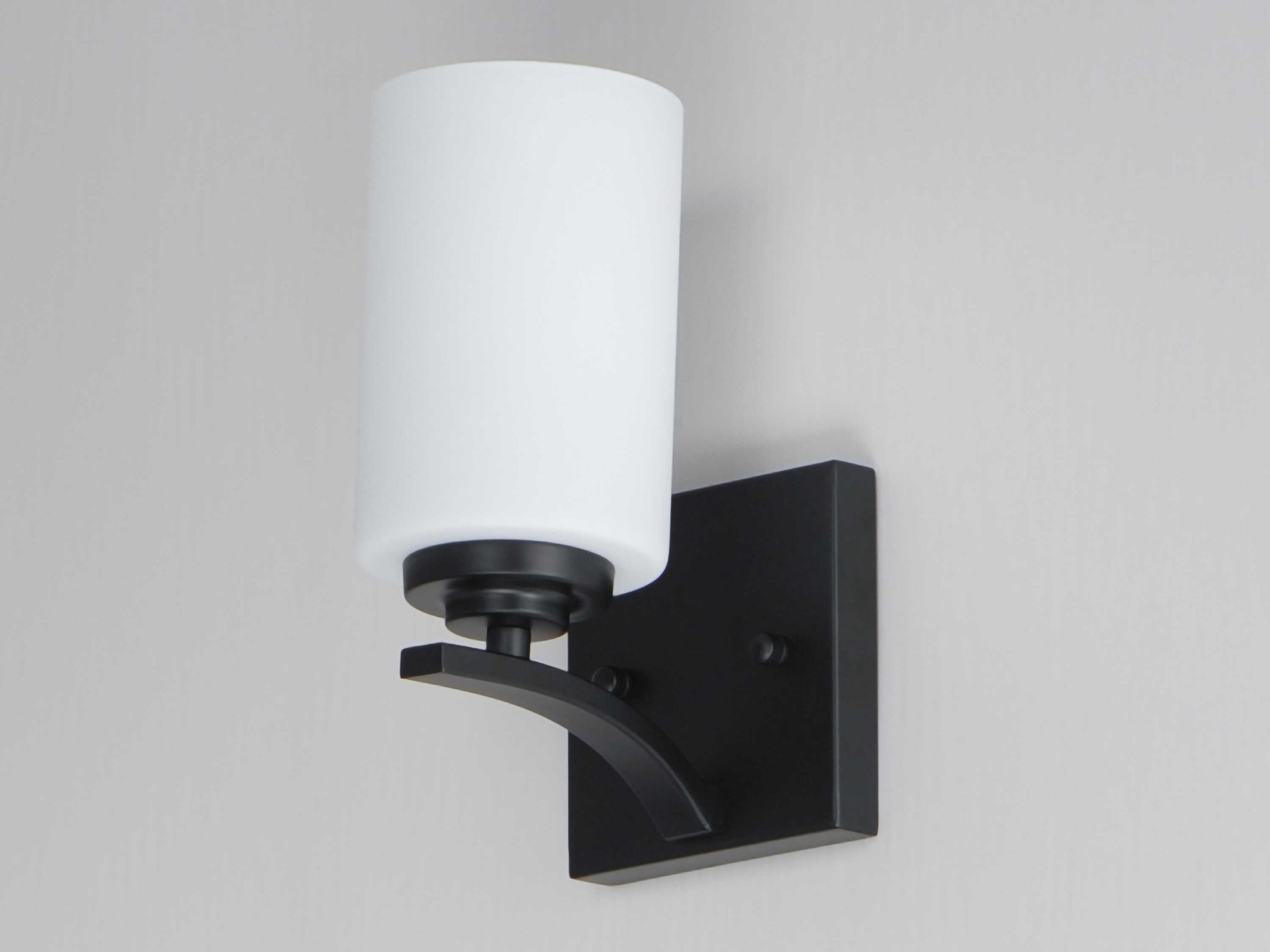 Maxim Lighting Deven 1-Light Black Glass Wall Sconce