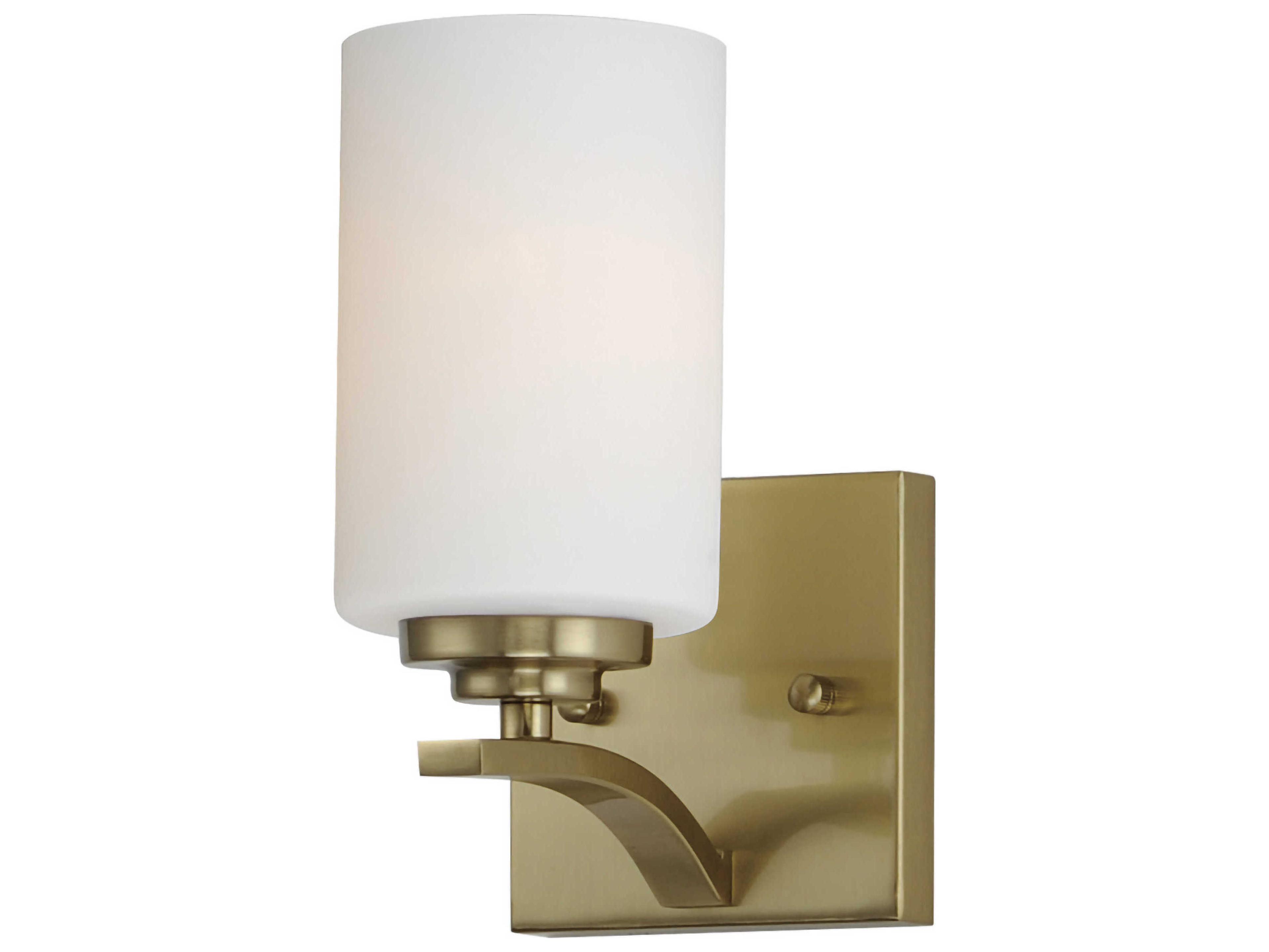Deven 1-Light Satin Brass Glass Wall Sconce