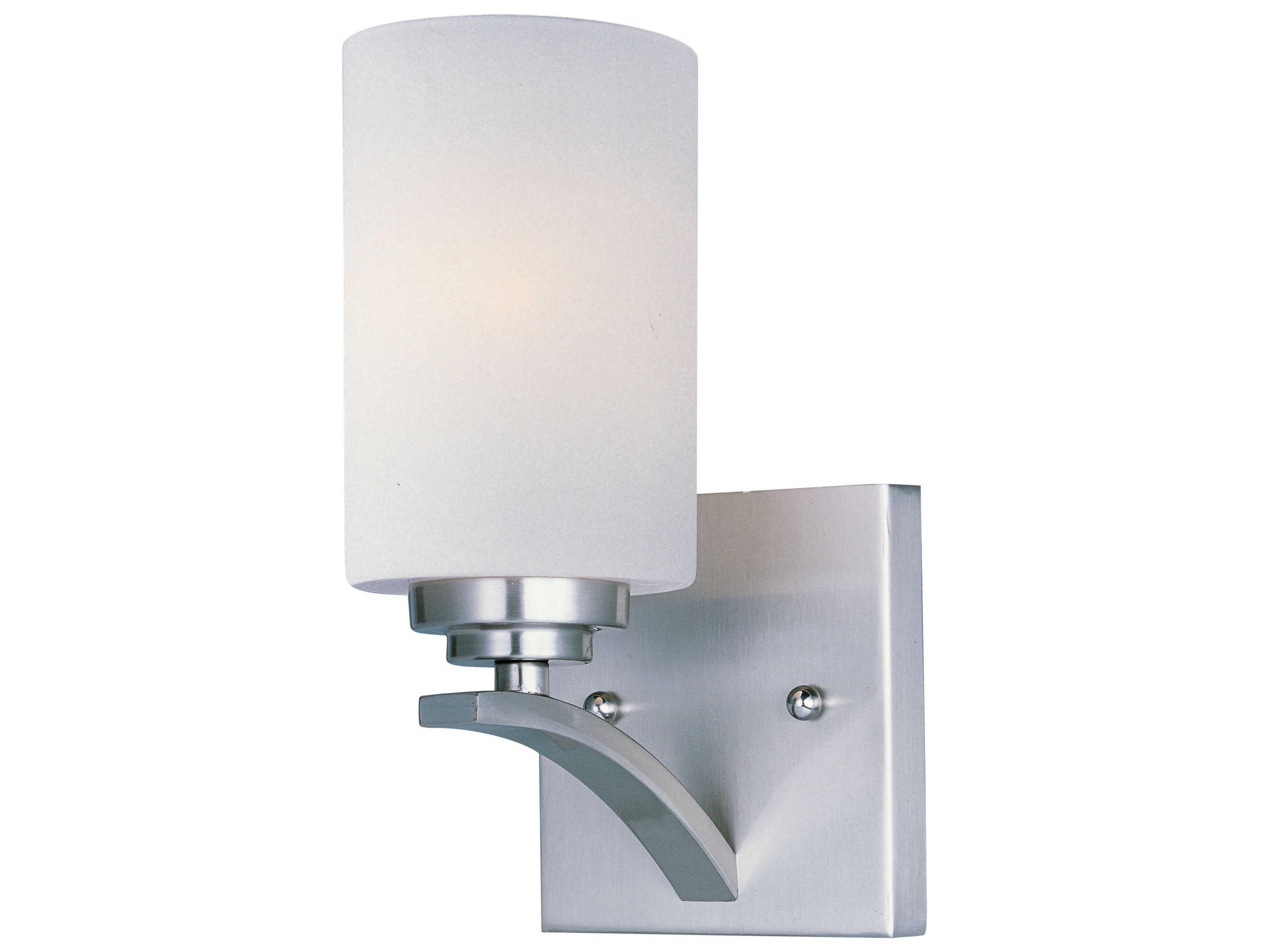 Deven 1-Light Satin Nickel Glass Wall Sconce