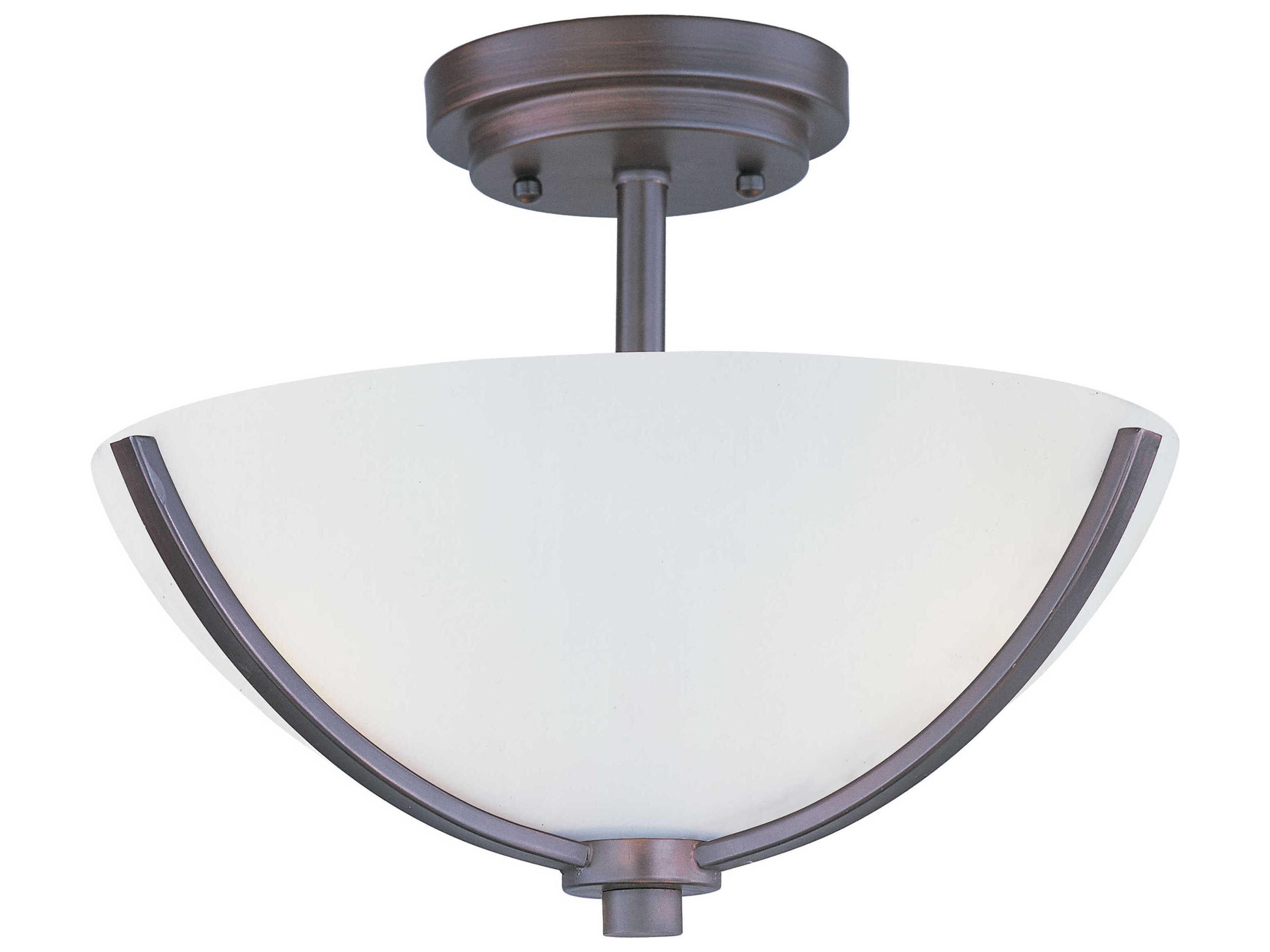 Deven 3-Light Oil Rubbed Bronze Glass Bowl Semi Flush Mount
