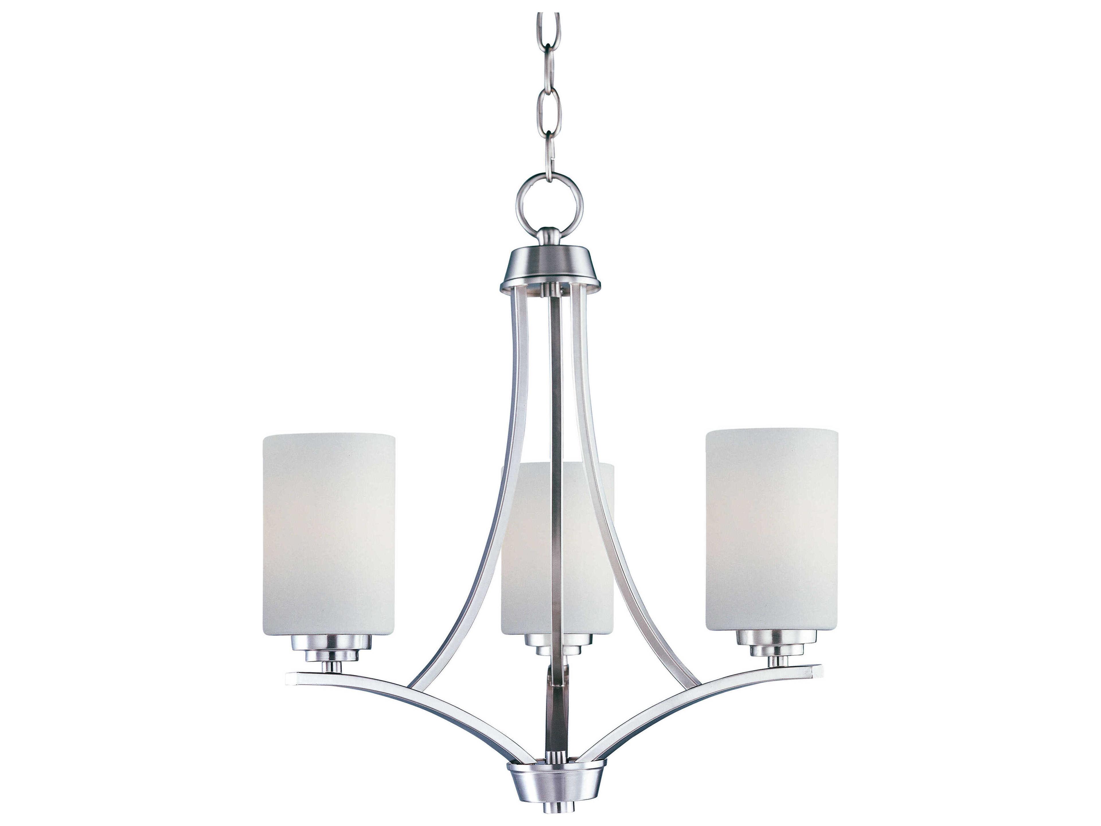 Maxim Lighting Deven 3-Light Satin Nickel Glass Cylinder Chandelier