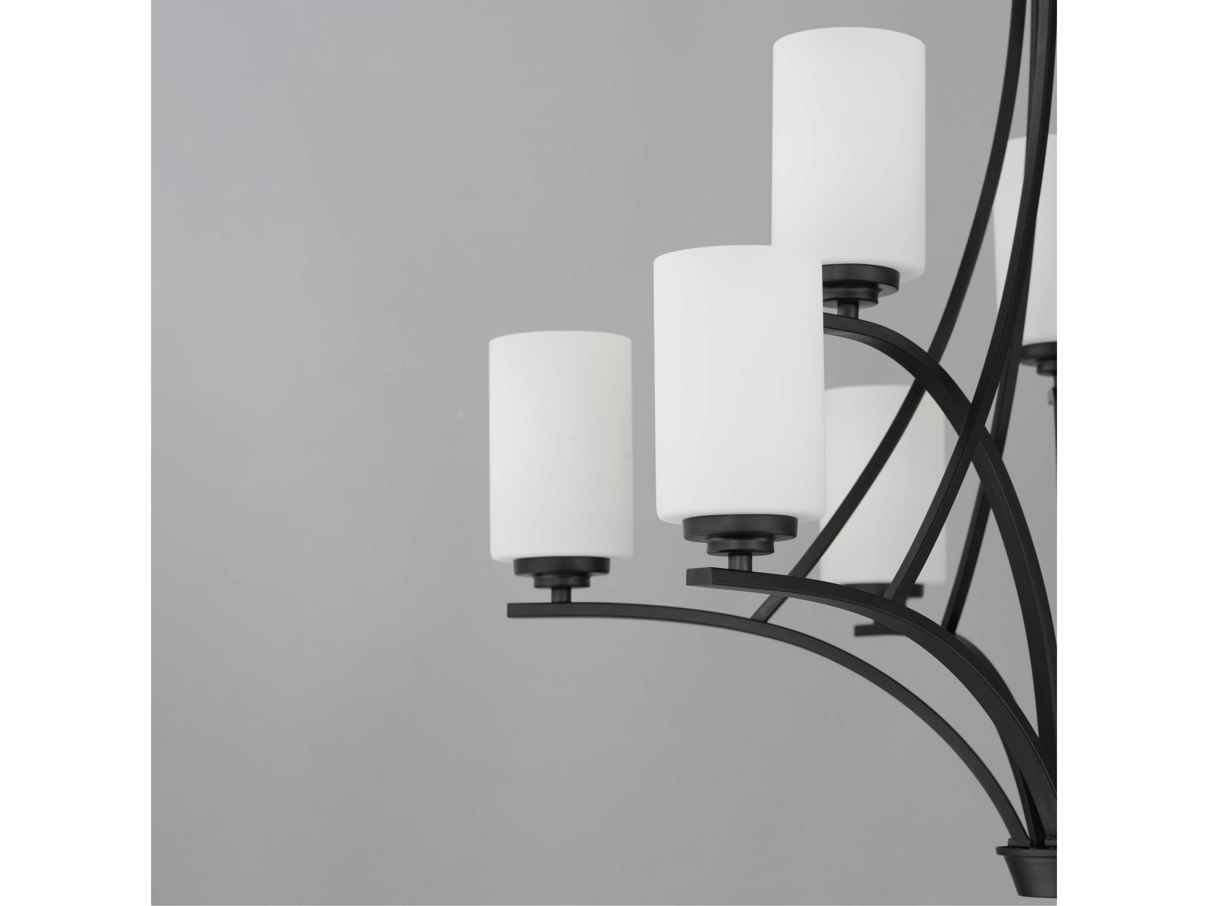 Maxim Lighting Deven 9-Light Black Glass Cylinder Chandelier
