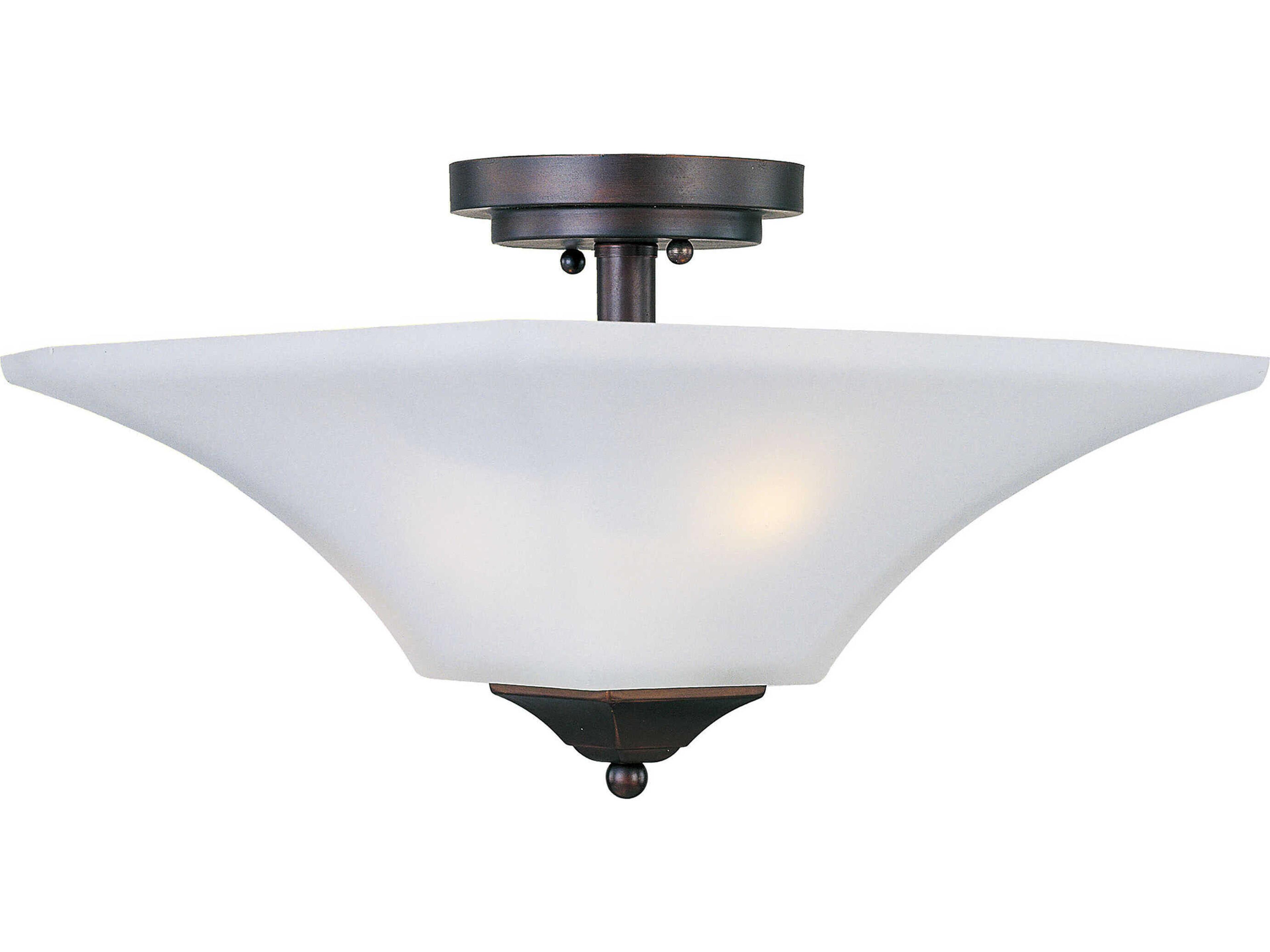 Aurora 2-Light Oil Rubbed Bronze Glass Bell Semi Flush Mount