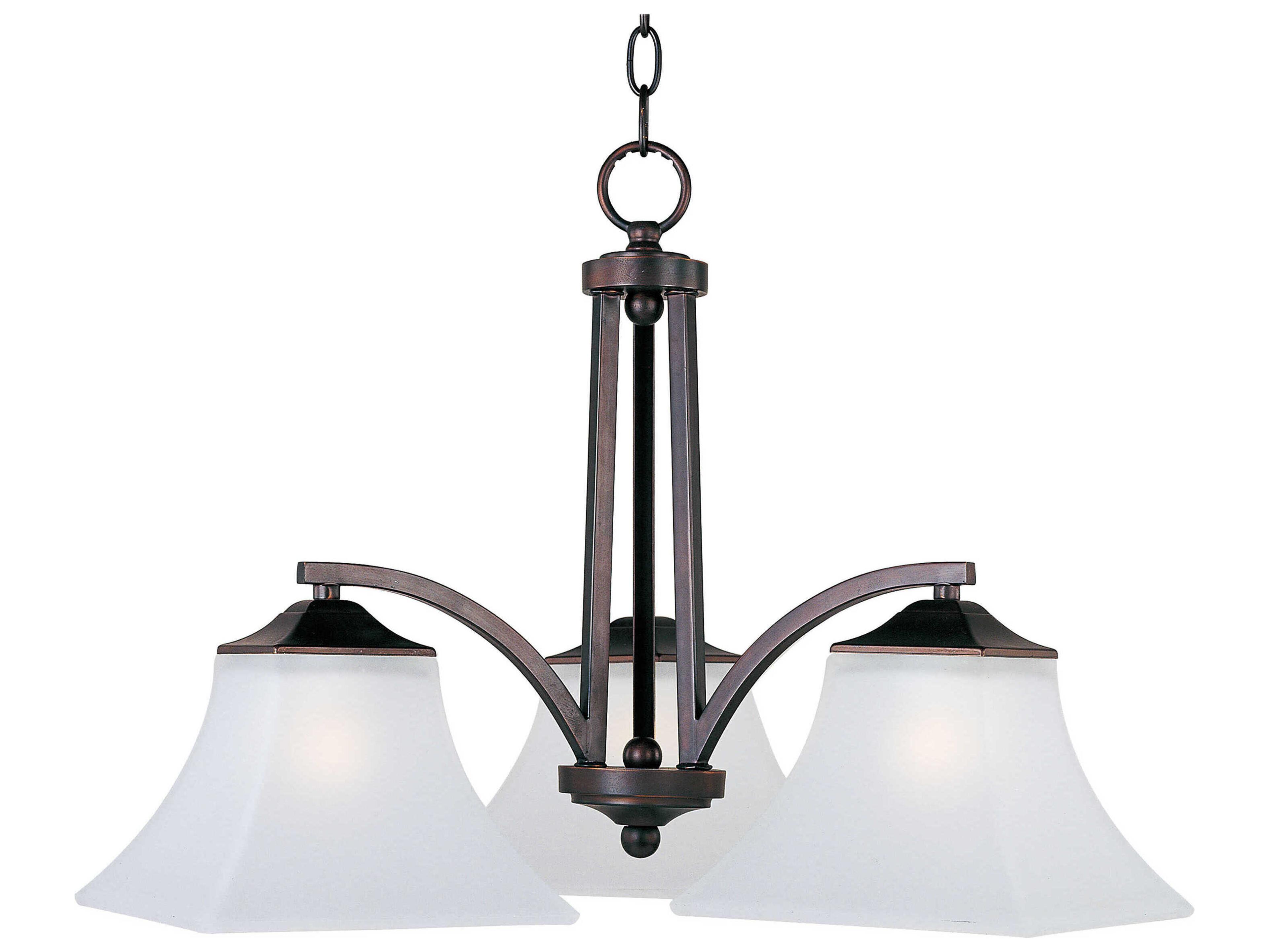 Aurora 3-Light Oil Rubbed Bronze Glass Bell Chandelier