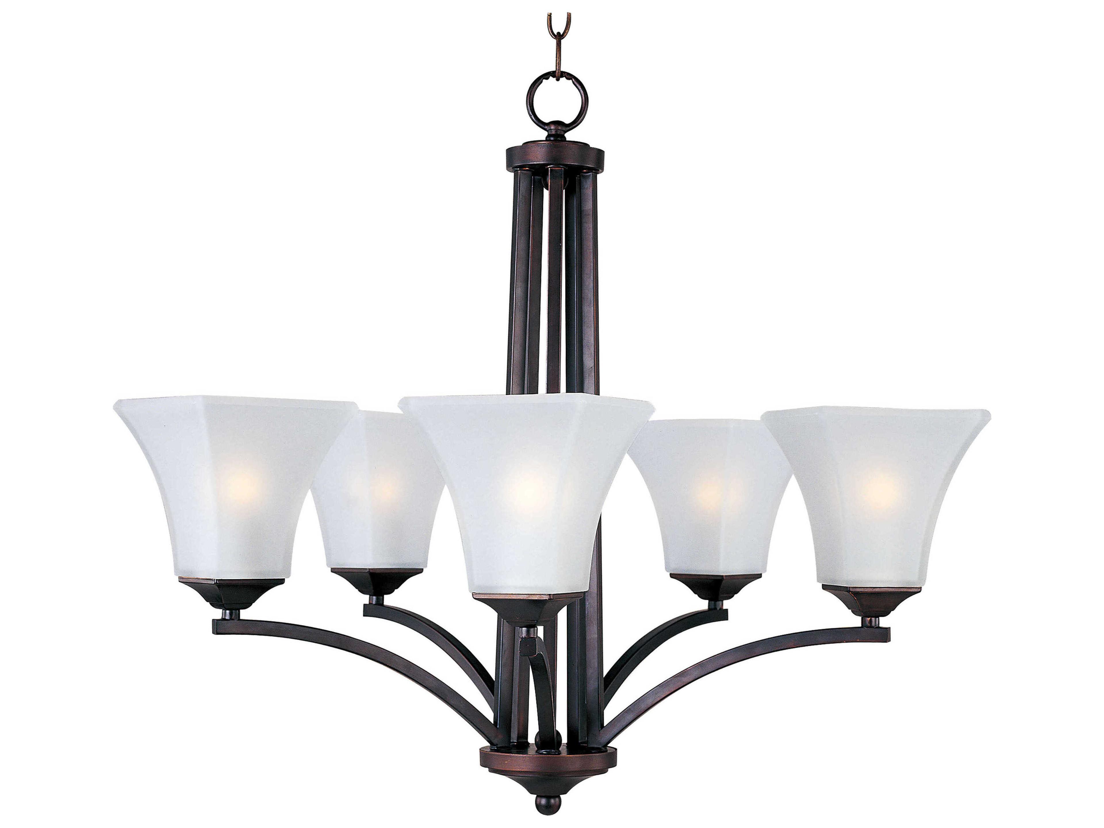 Aurora 5-Light Oil Rubbed Bronze Glass Bell Chandelier