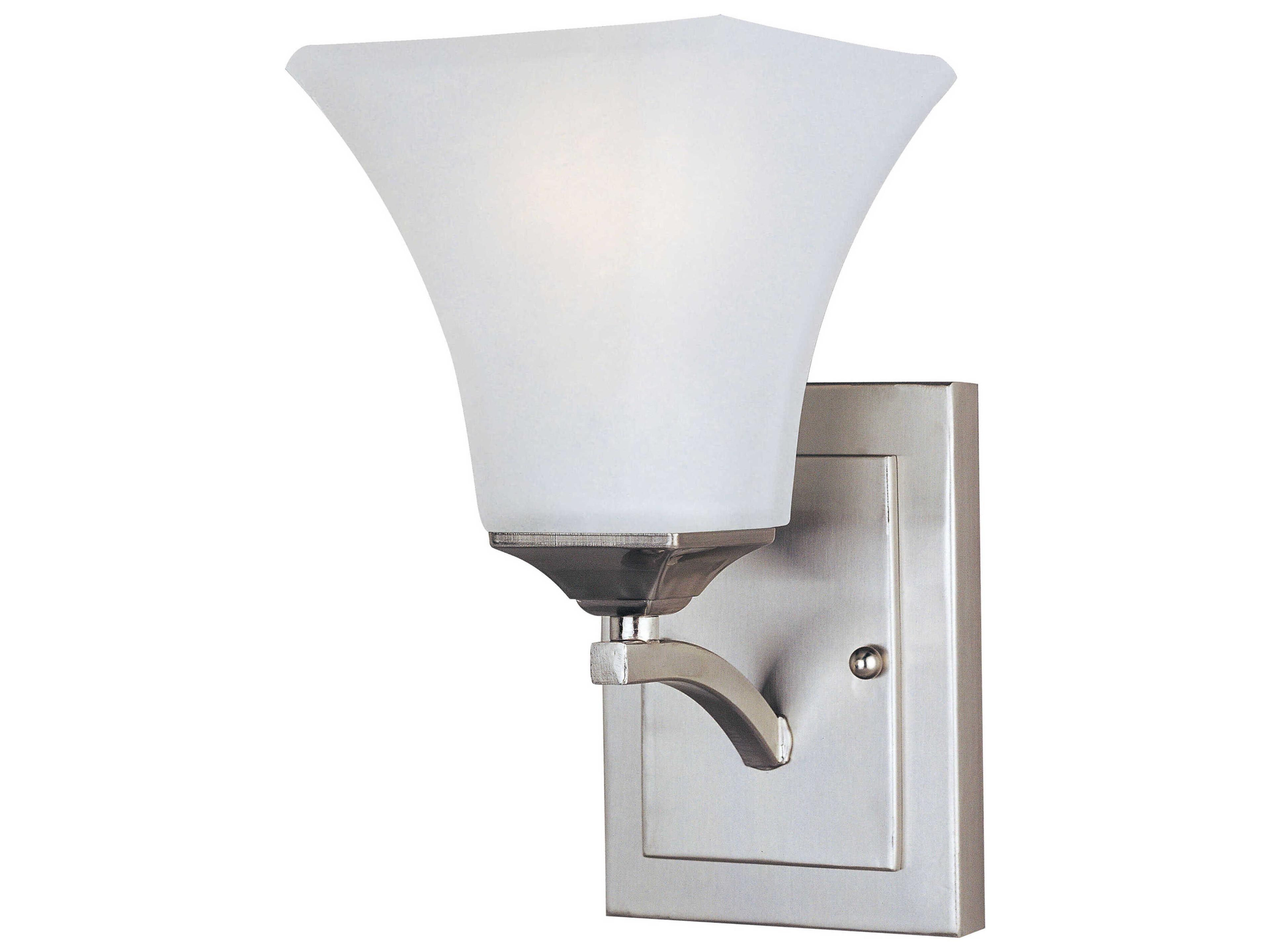 Aurora 1-Light Satin Nickel Glass Wall Sconce