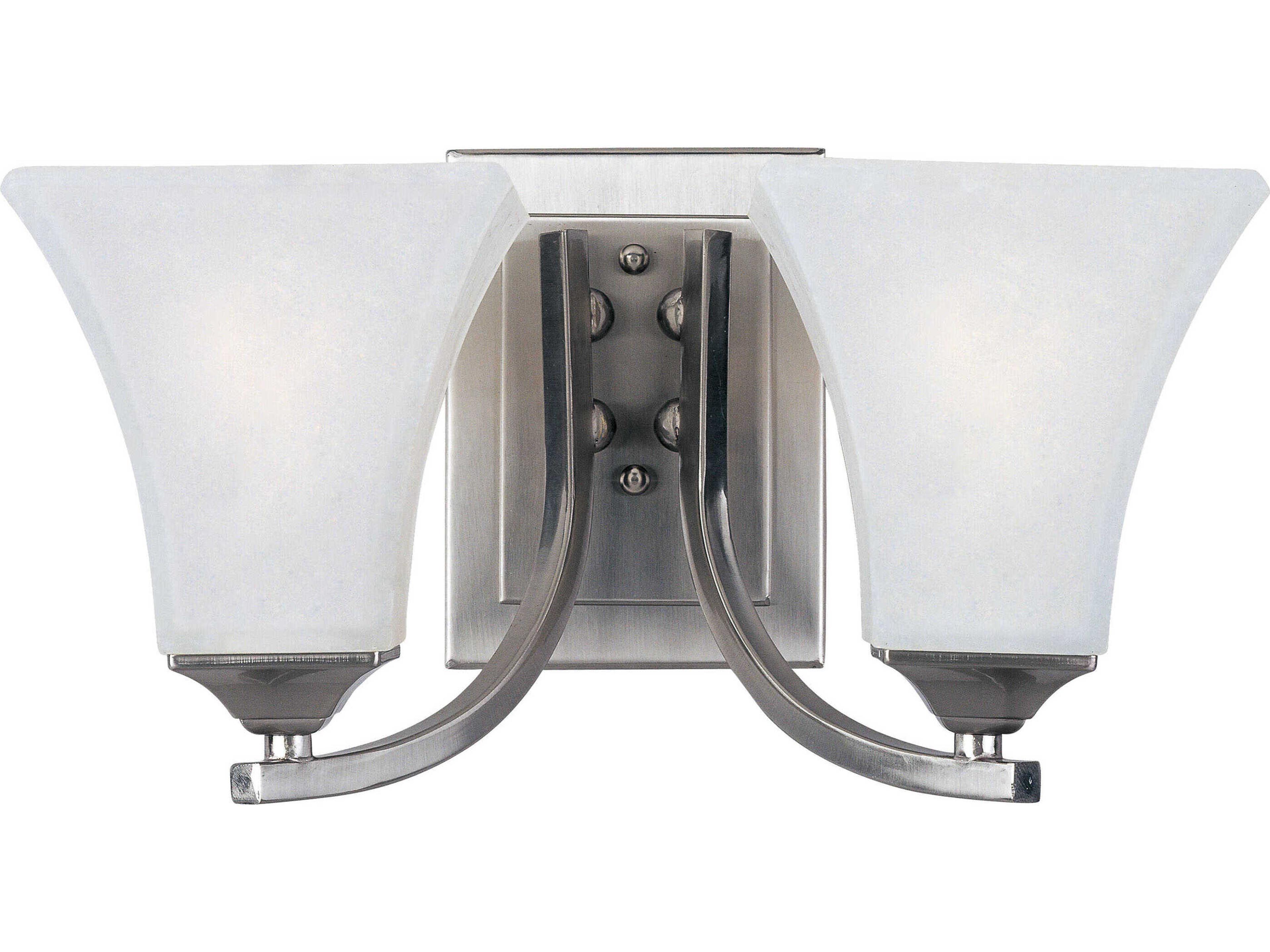 Aurora 2-Light Satin Nickel Glass Vanity Light