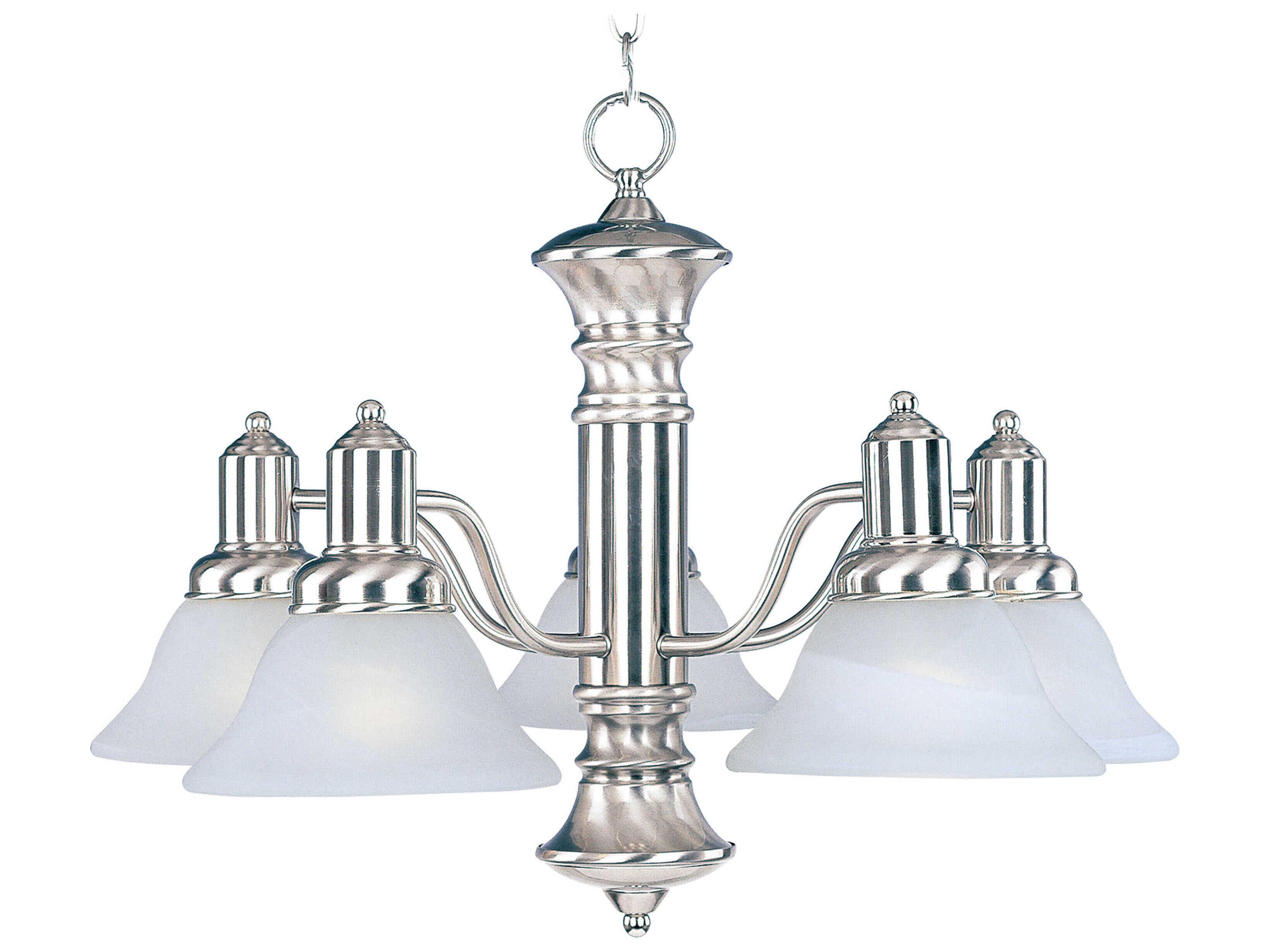 Newburg 5-Light Satin Nickel Glass Bell Chandelier