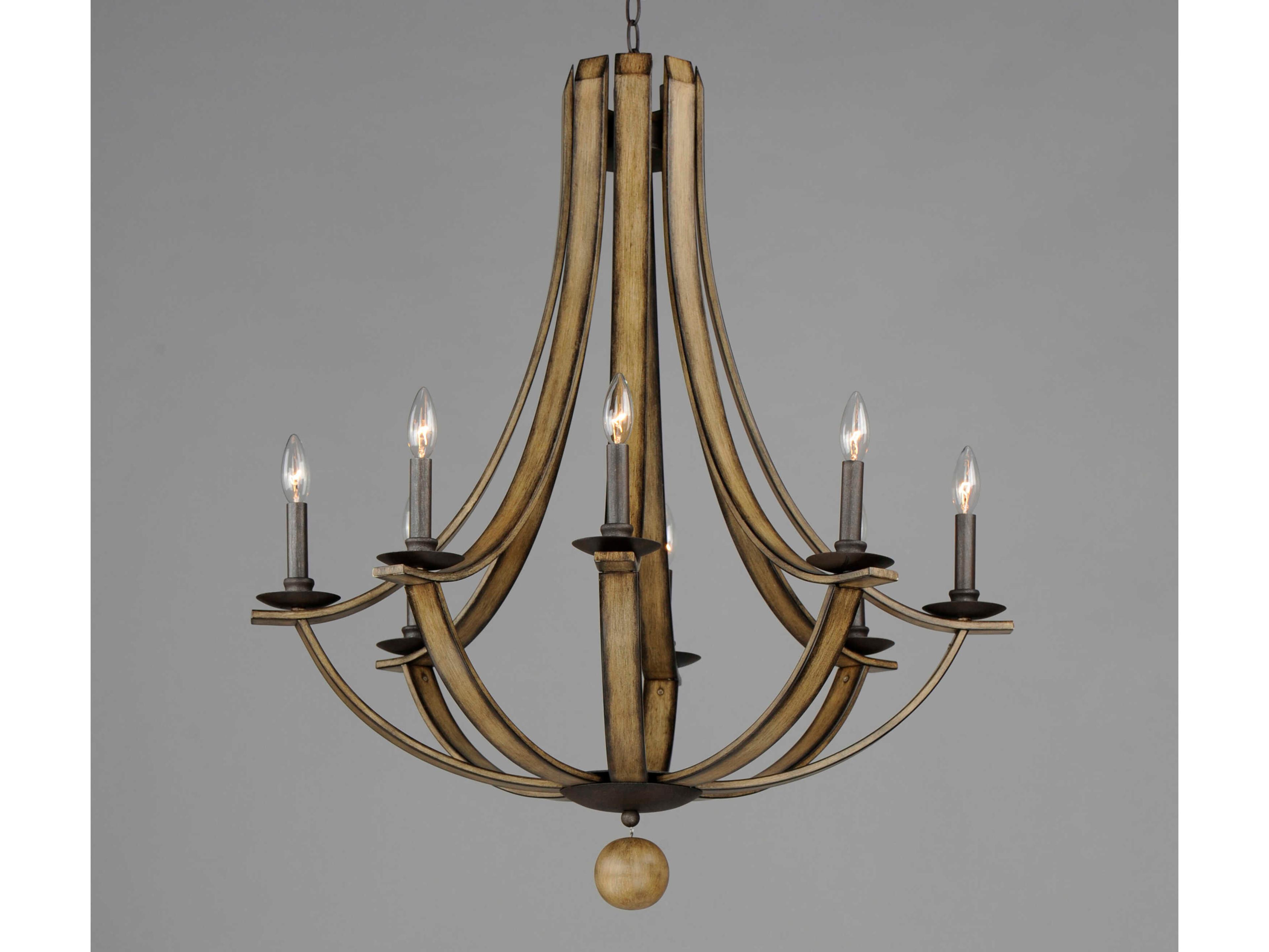 Maxim Lighting Basque 8-Light Driftwood Anthracite Brown Candelabra Chandelier