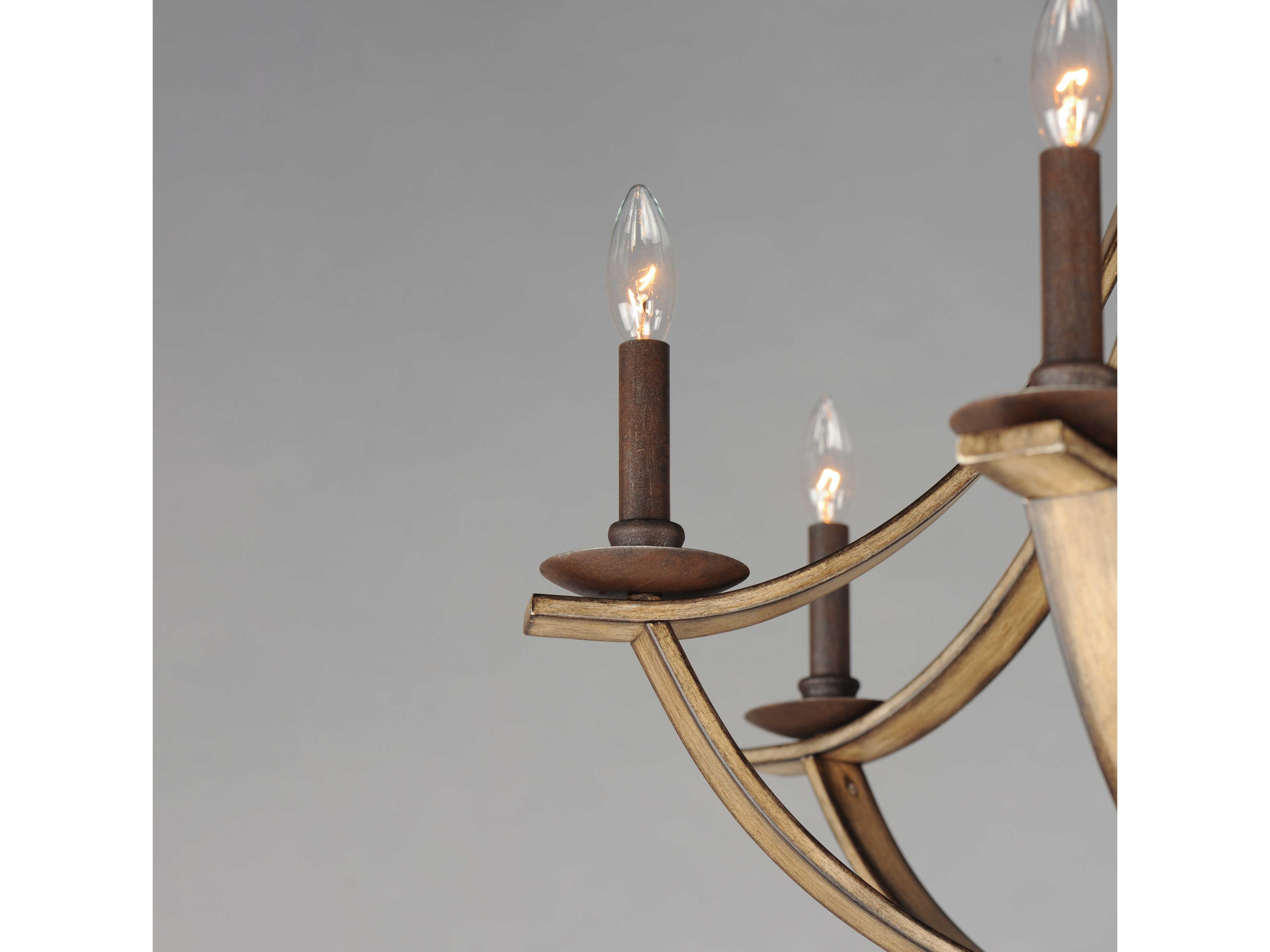 Maxim Lighting Basque 8-Light Driftwood Anthracite Brown Candelabra Chandelier