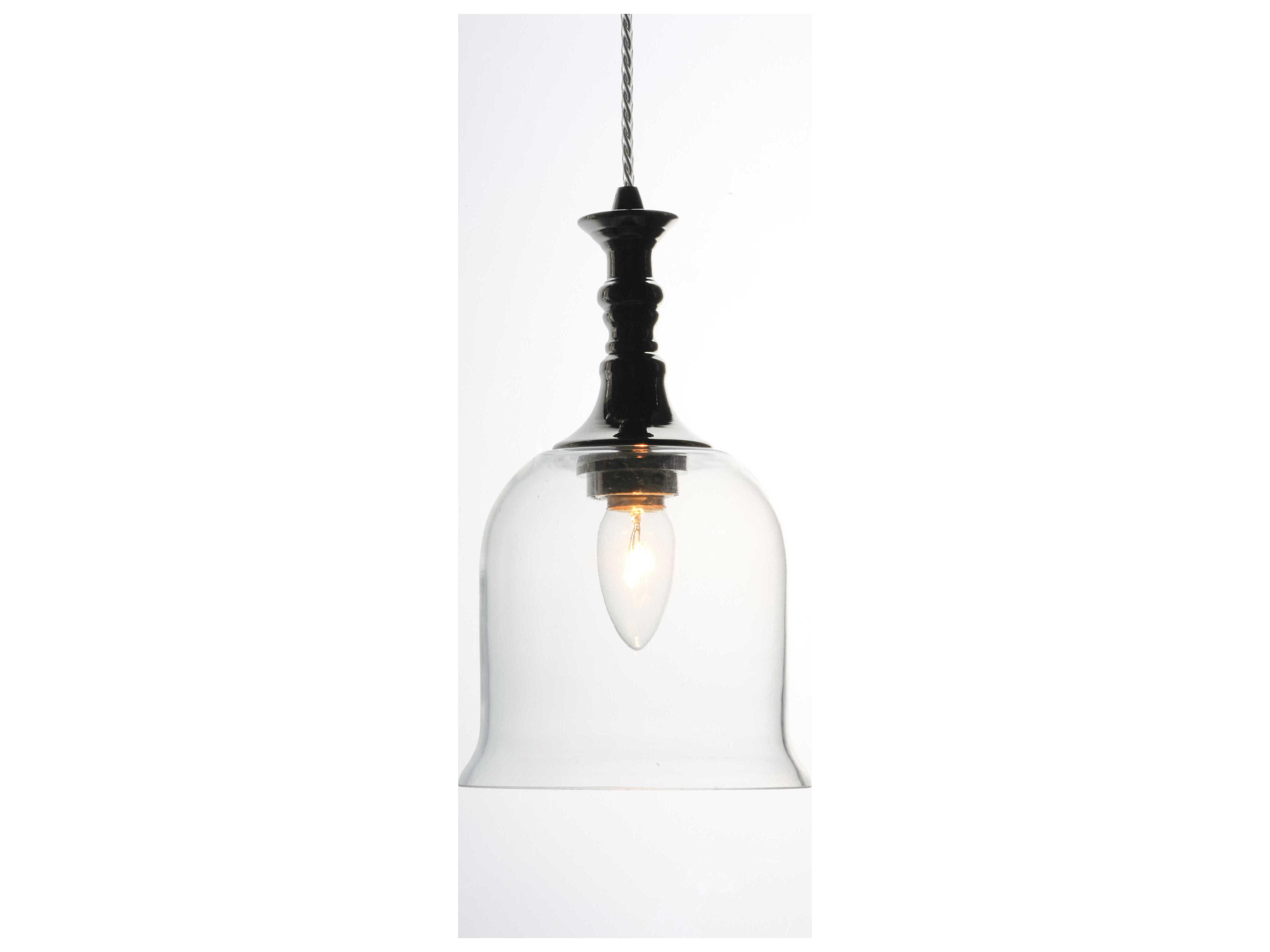 Maxim Lighting Centennial 1-Light Polished Nickel Glass Bell Mini Pendant