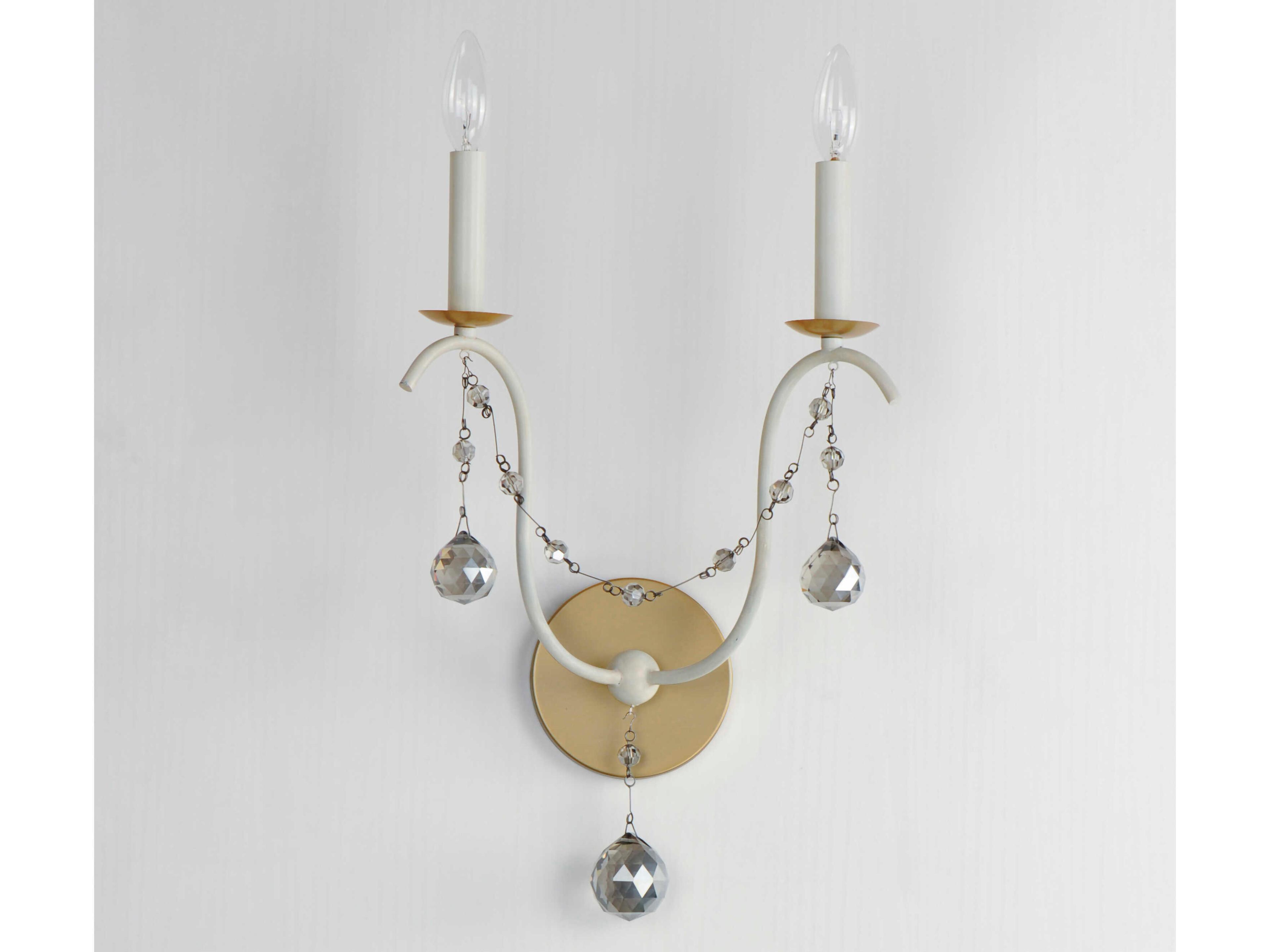 Maxim Lighting Formosa 2-Light Ecru Venetian Gold White Glass Wall Sconce