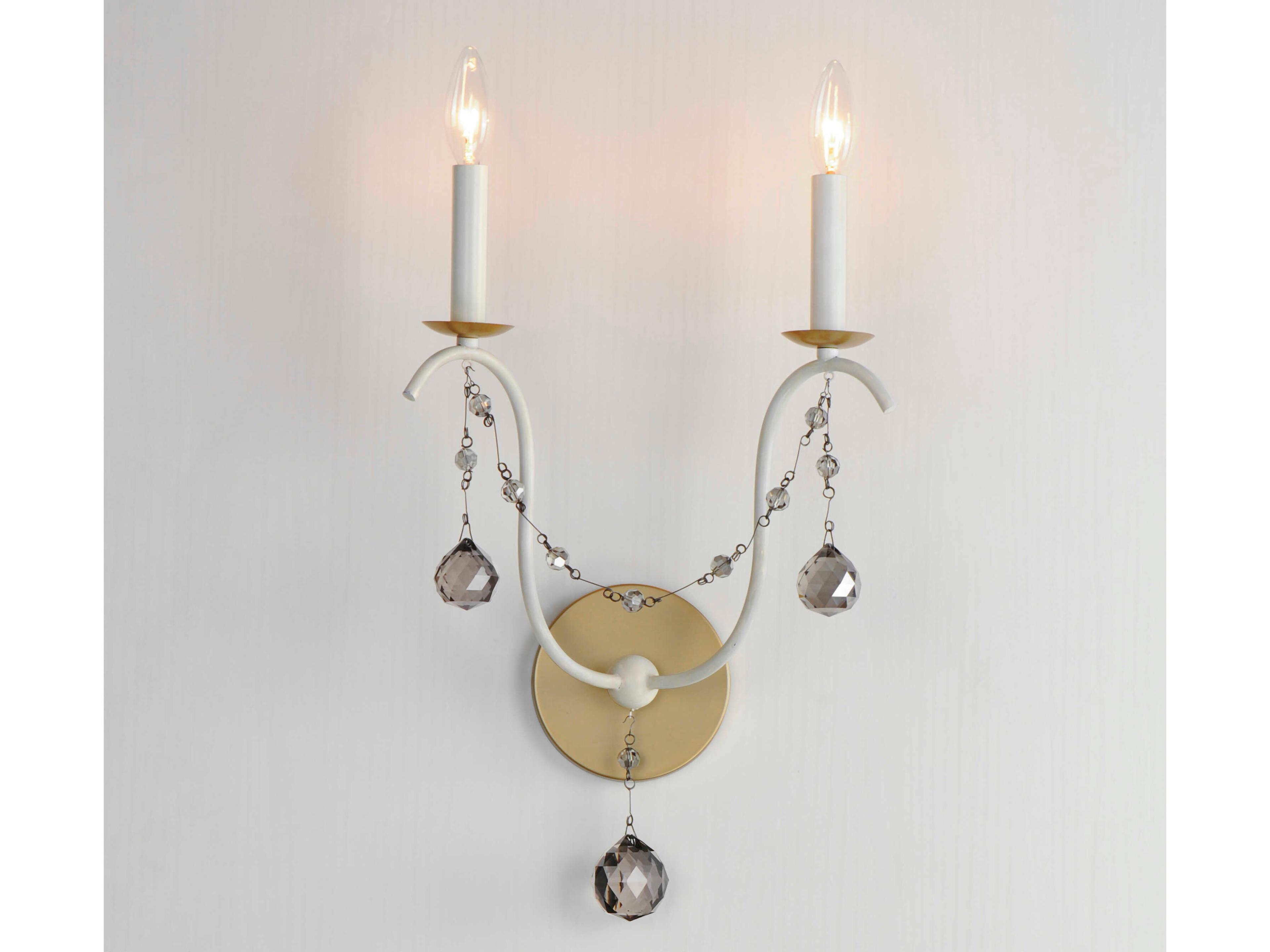 Maxim Lighting Formosa 2-Light Ecru Venetian Gold White Glass Wall Sconce