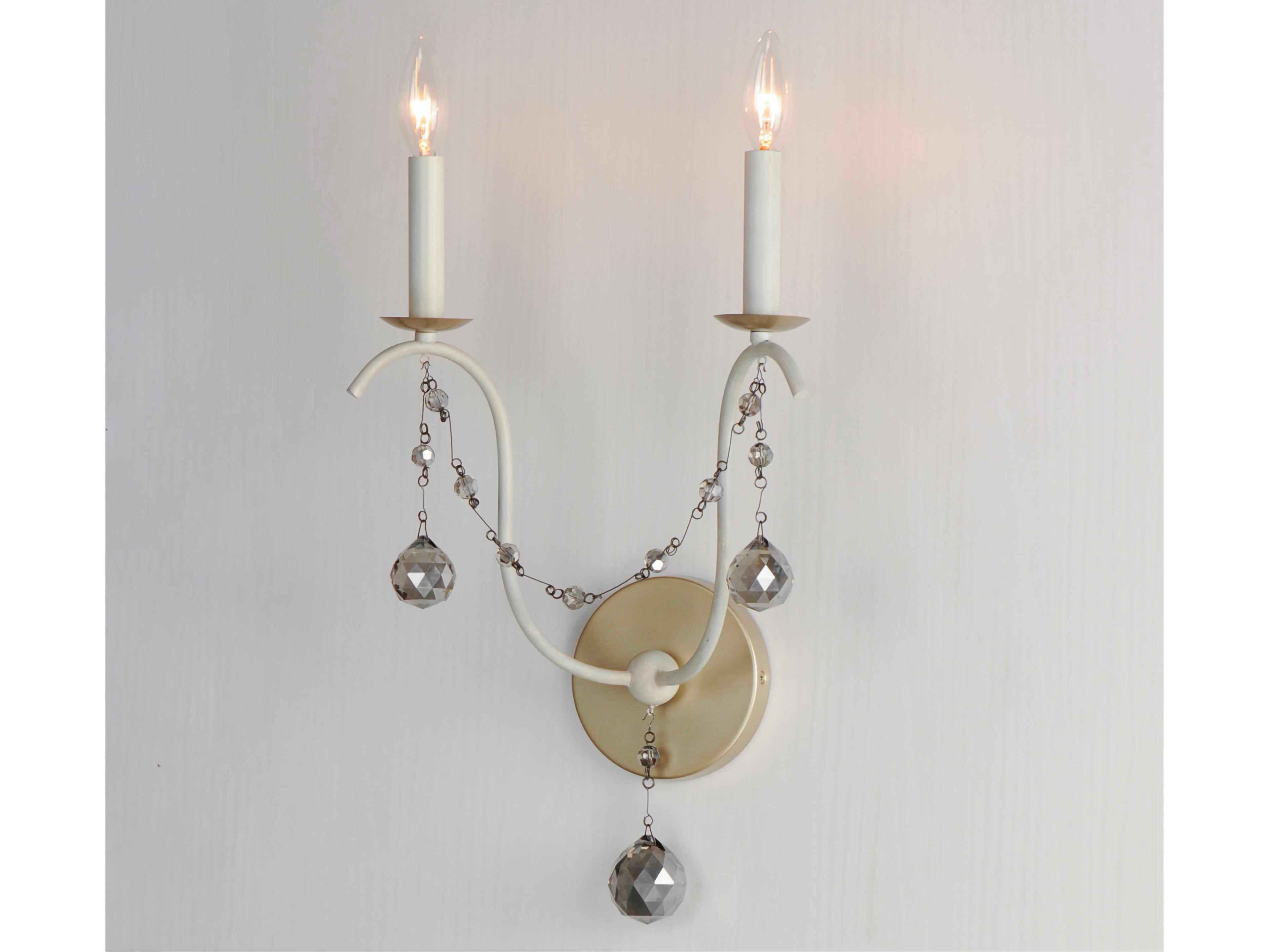 Maxim Lighting Formosa 2-Light Ecru Venetian Gold White Glass Wall Sconce