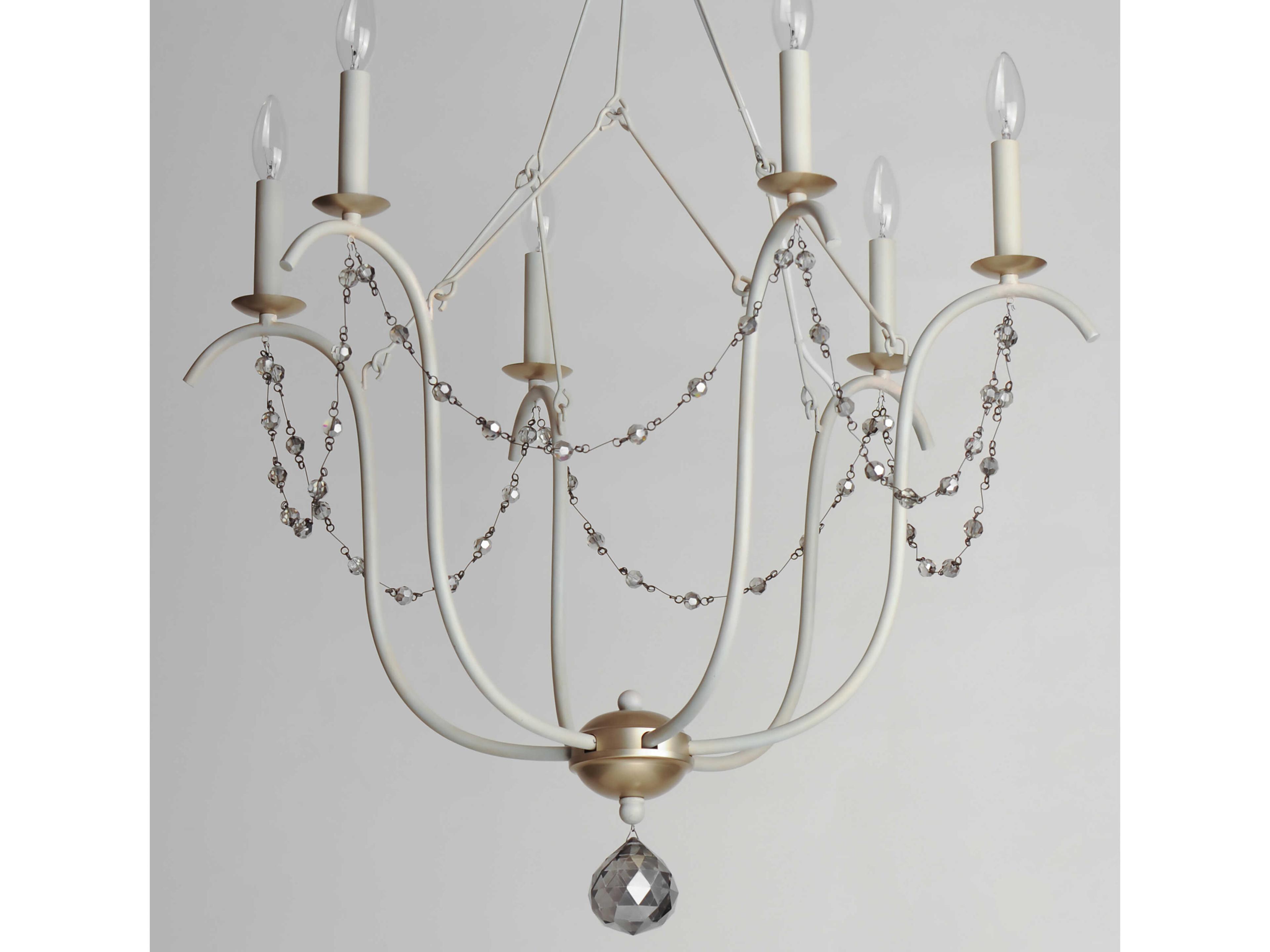 Maxim Lighting Formosa 6-Light Ecru Venetian Gold White Glass Candelabra Chandelier