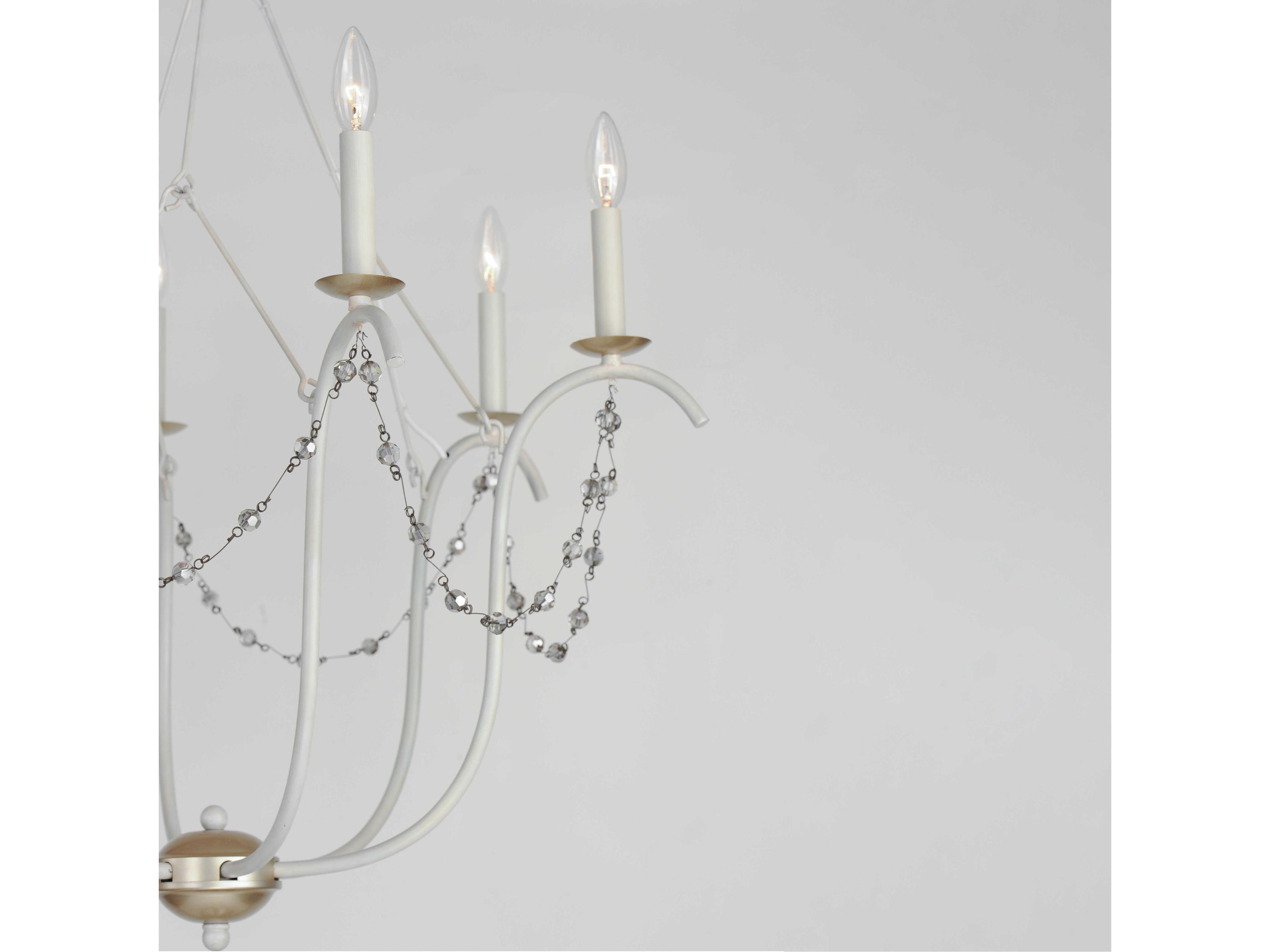 Maxim Lighting Formosa 6-Light Ecru Venetian Gold White Glass Candelabra Chandelier