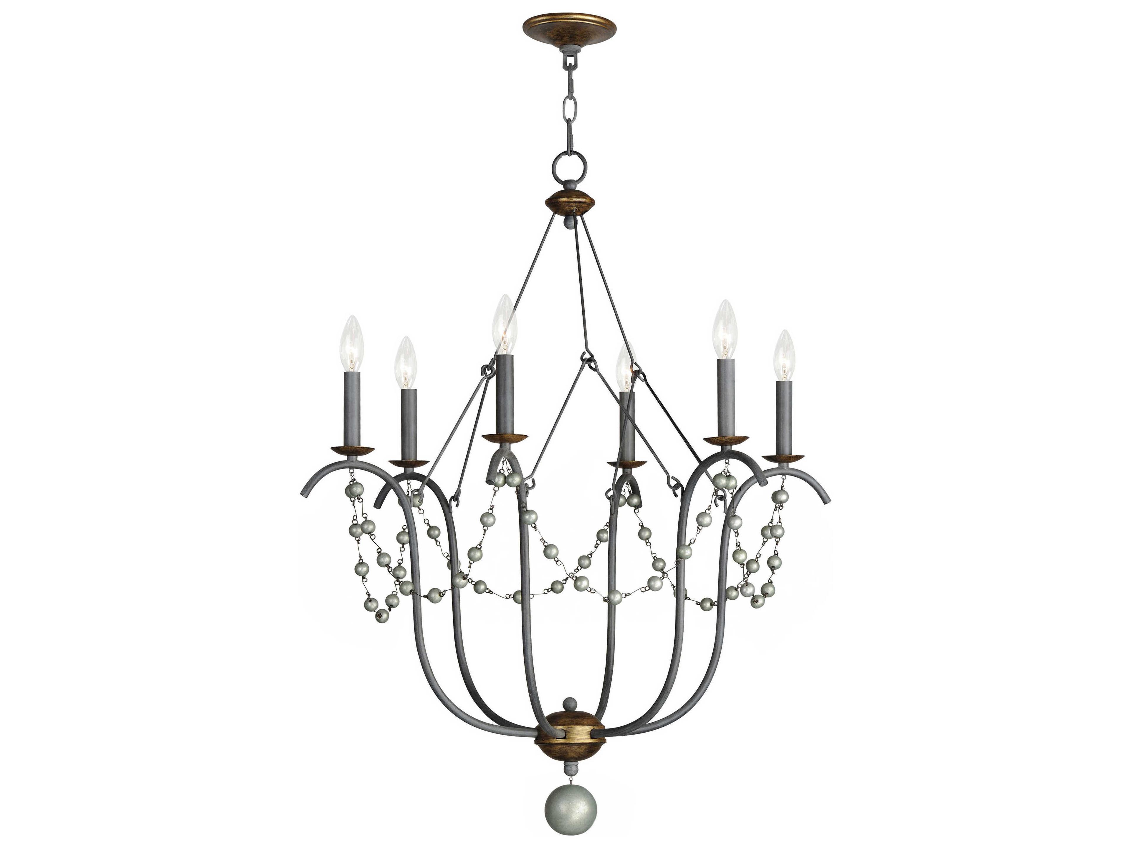 Formosa 6-Light Golden Noir Brown Candelabra Chandelier