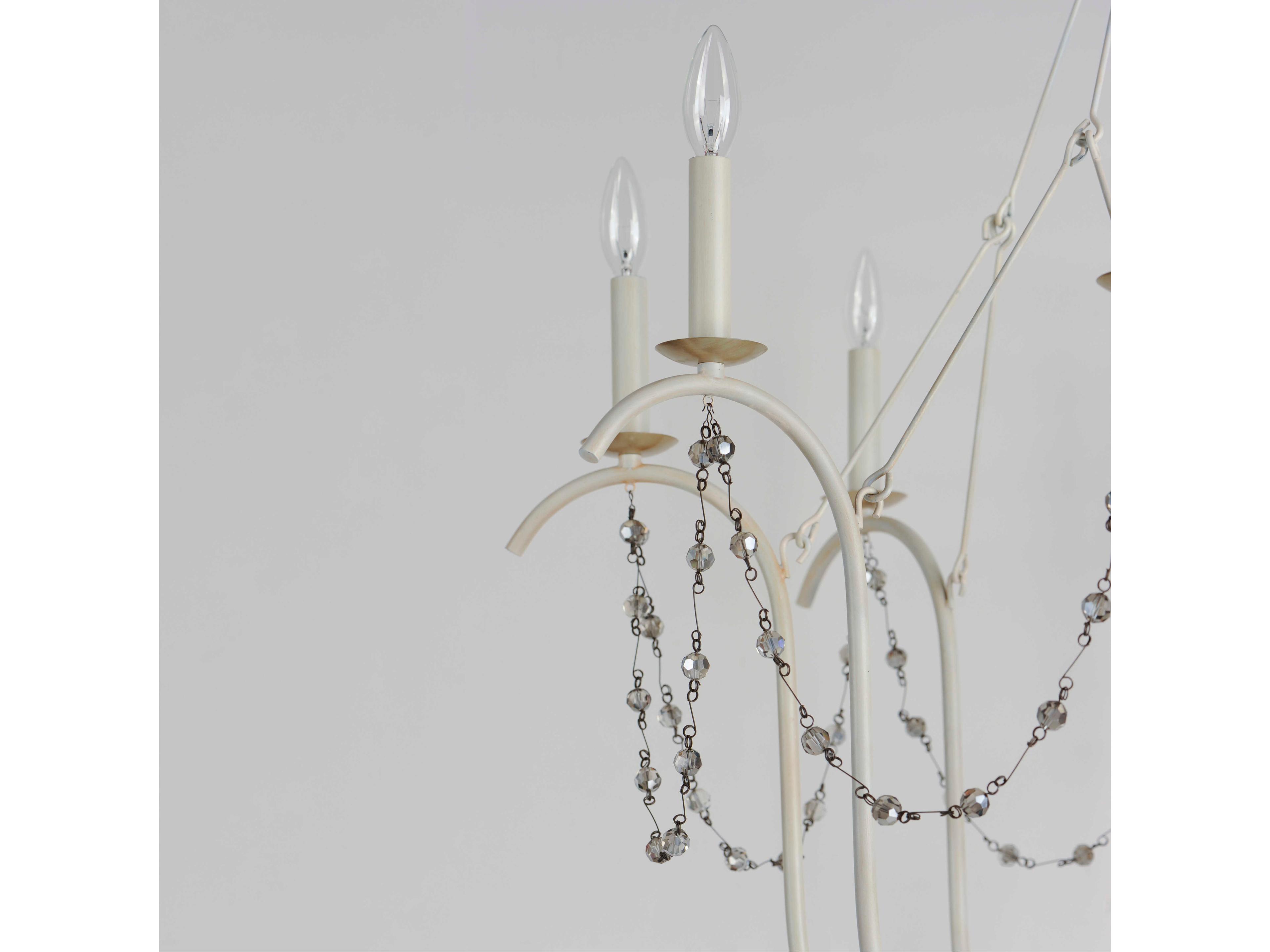 Maxim Lighting Formosa 8-Light Ecru Venetian Gold White Glass Candelabra Chandelier