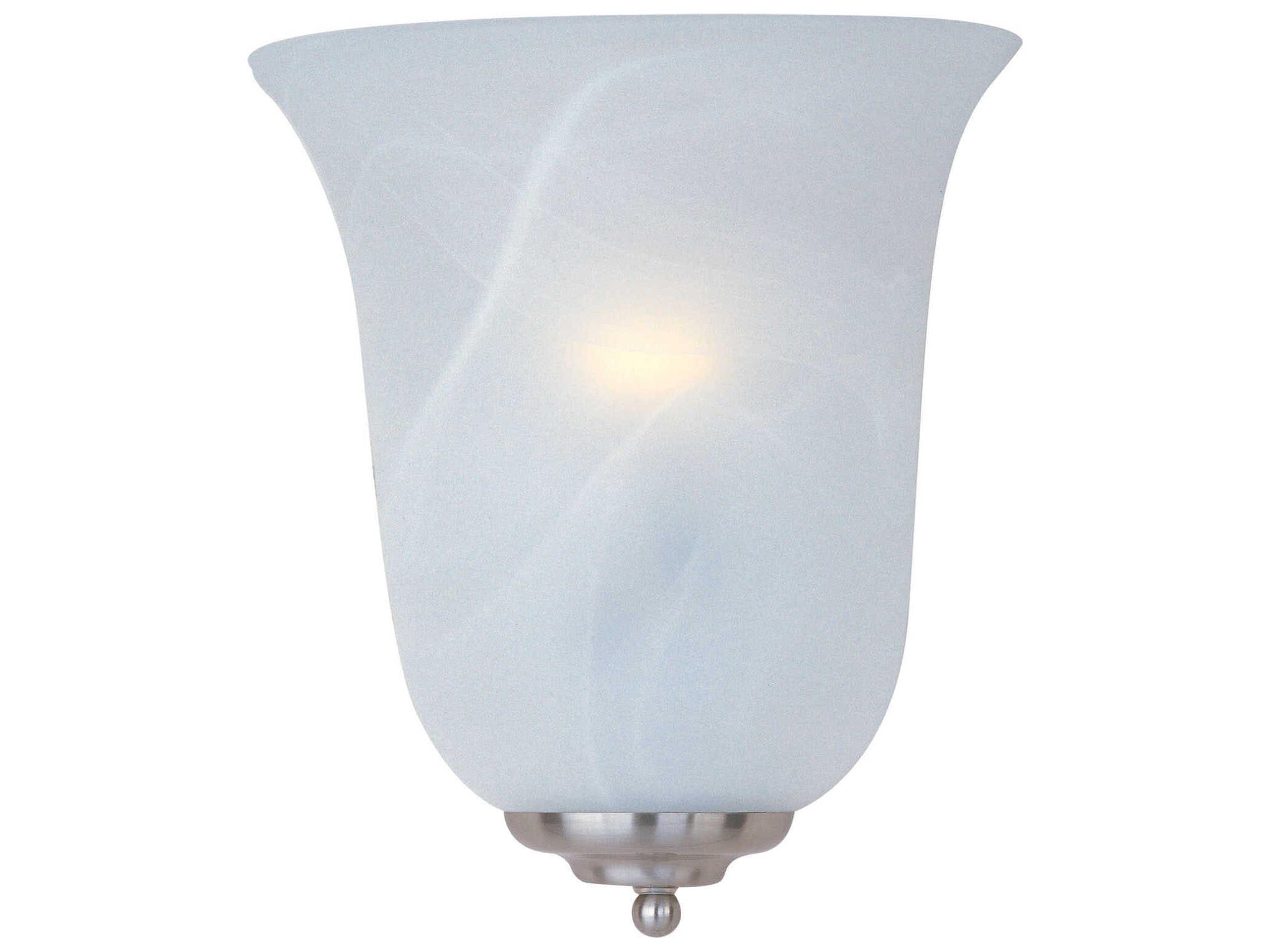 Essentials 1-Light Satin Nickel Glass Wall Sconce