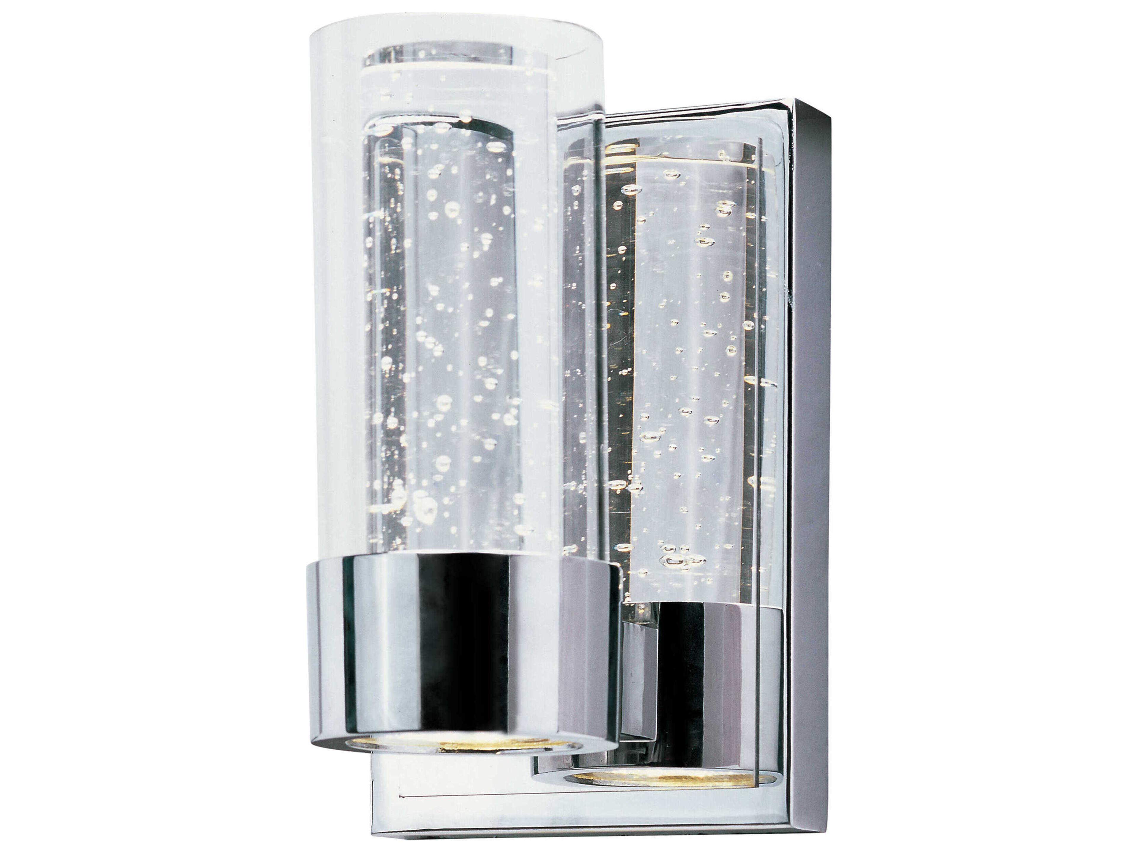 Sync 2-Light Polished Chrome Glass Wall Sconce
