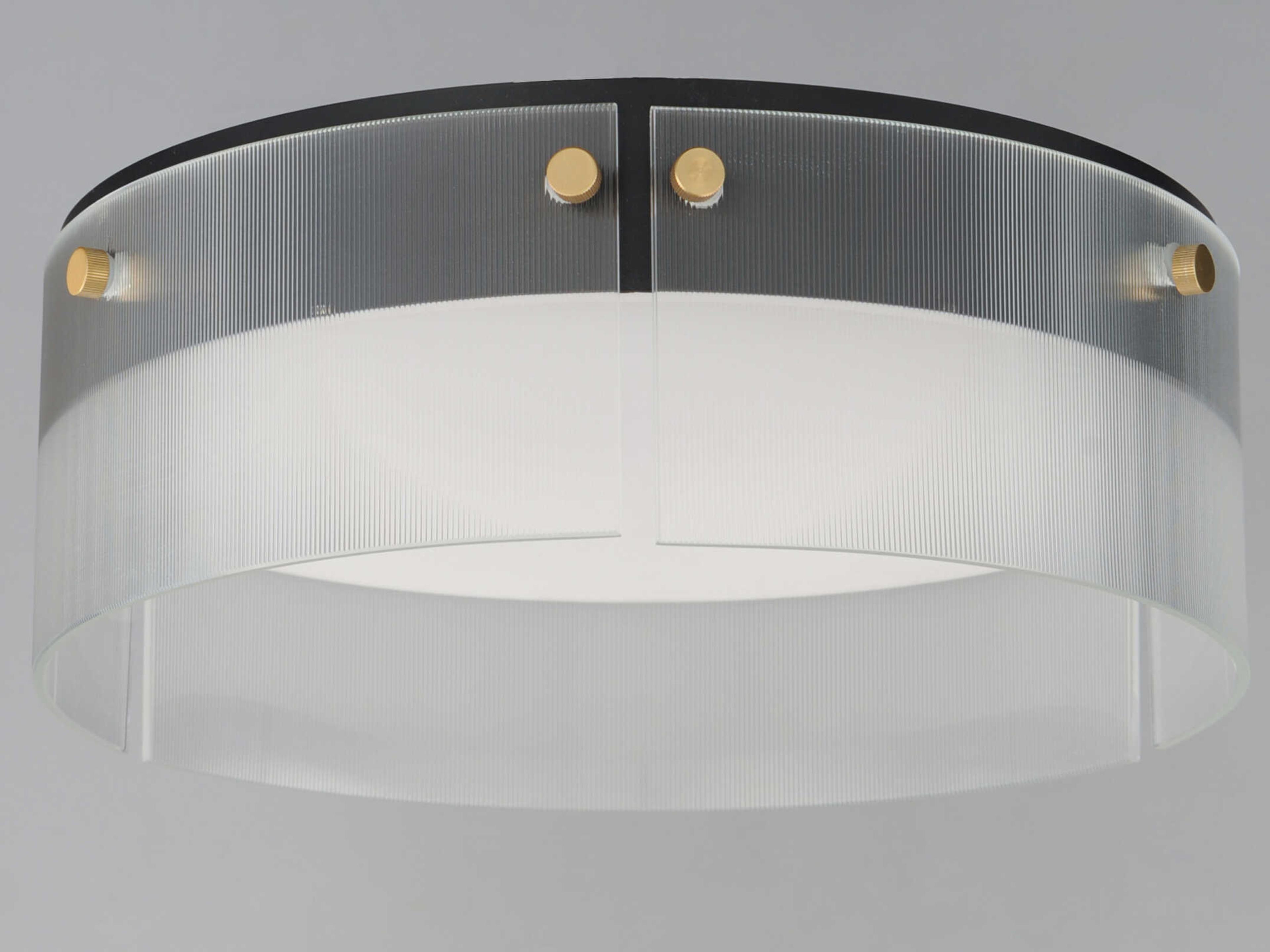 Maxim Lighting Spectre 1-Light Black Natural Aged Brass Drum Flush Mount