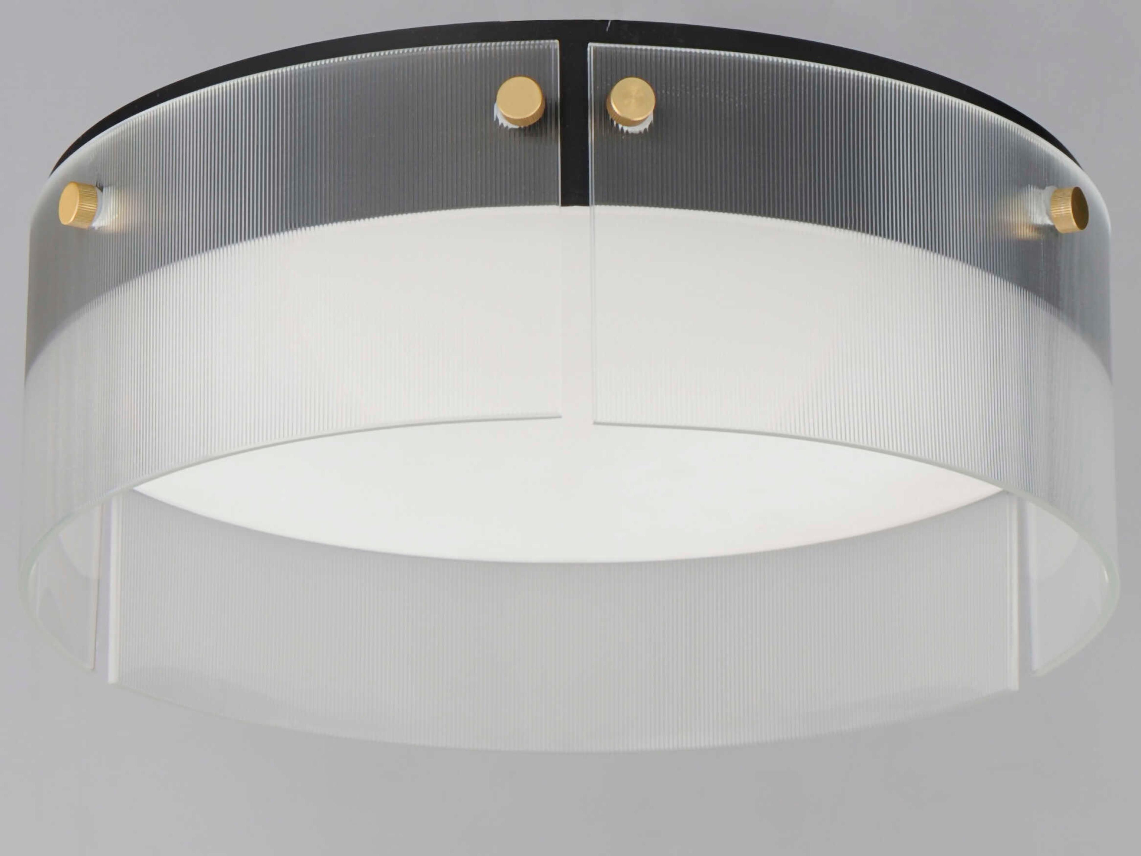 Maxim Lighting Spectre 1-Light Black Natural Aged Brass Drum Flush Mount