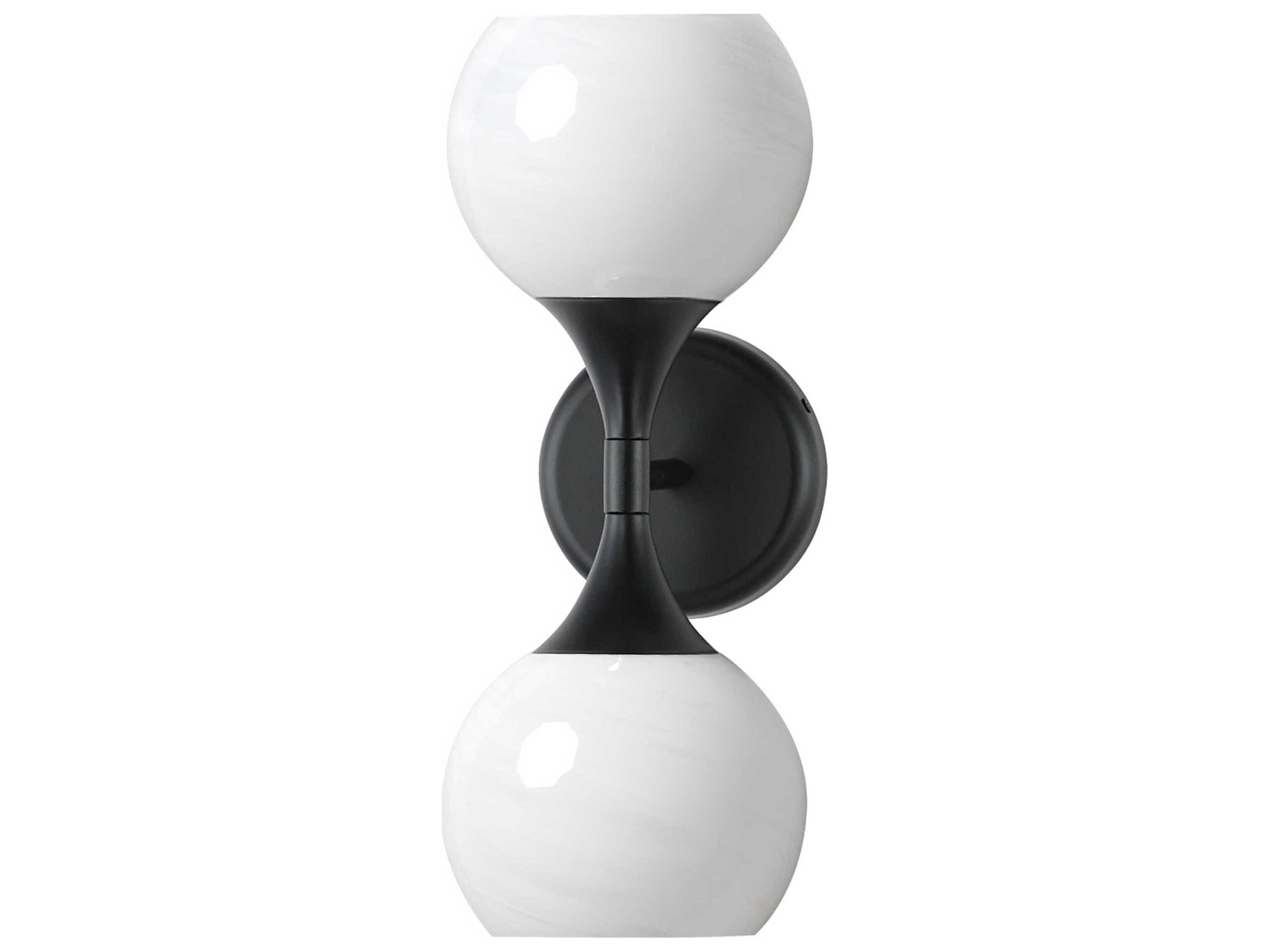Neve 2-Light Black Wall Sconce