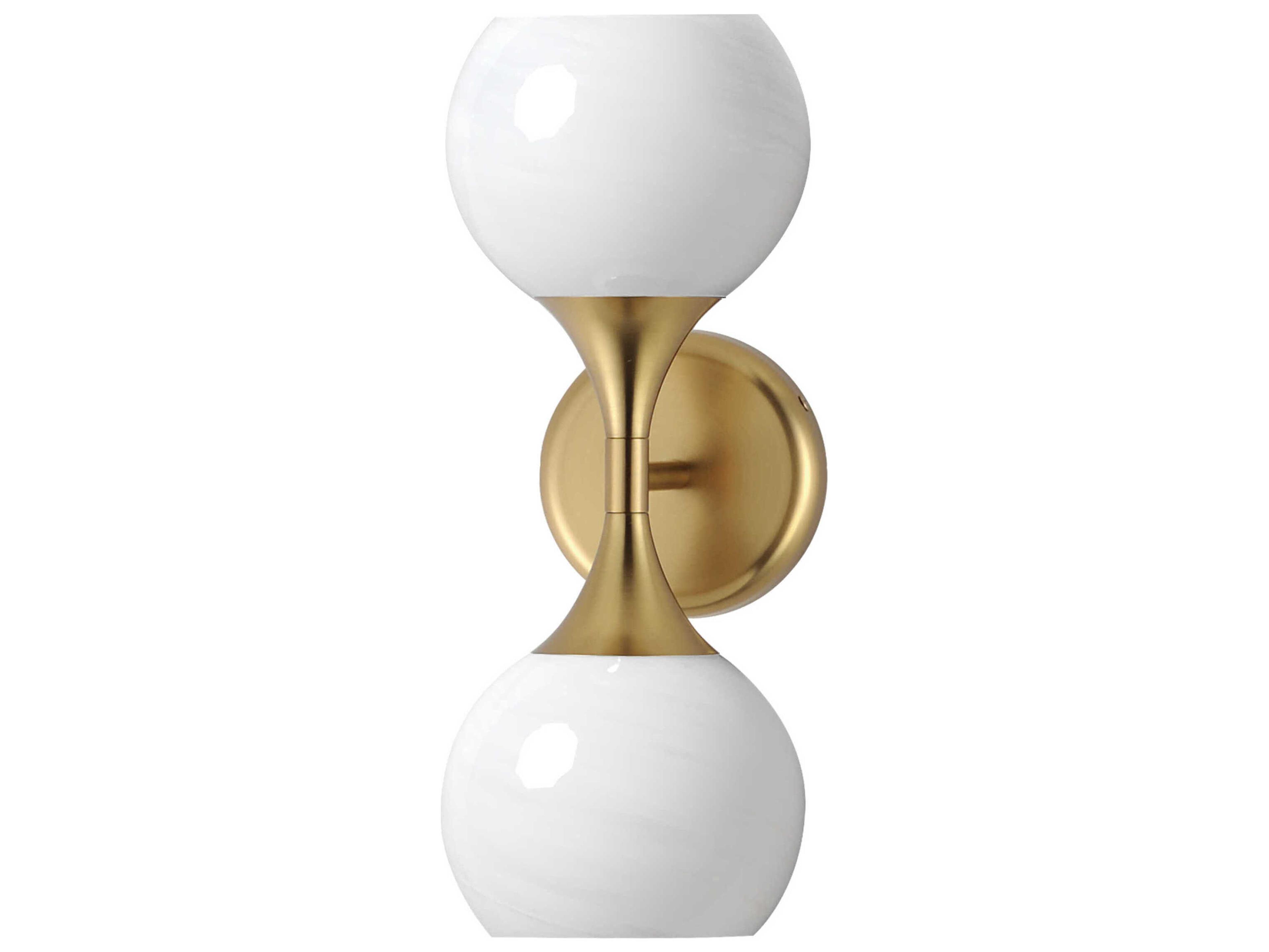 Neve 2-Light Natural Aged Brass Wall Sconce