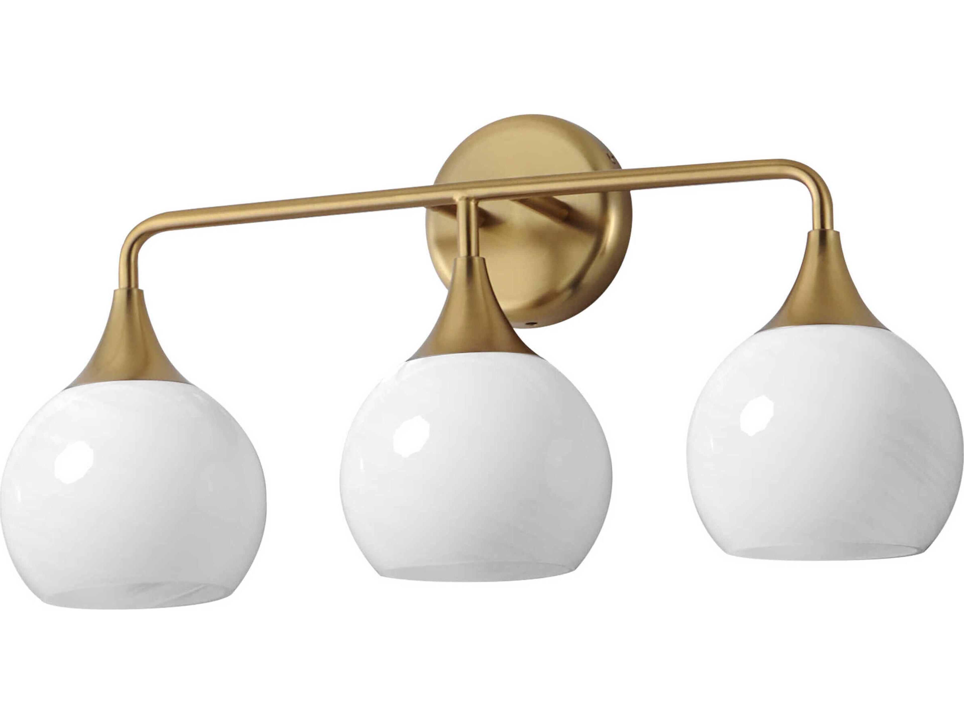 Neve 3-Light Natural Aged Brass Vanity Light