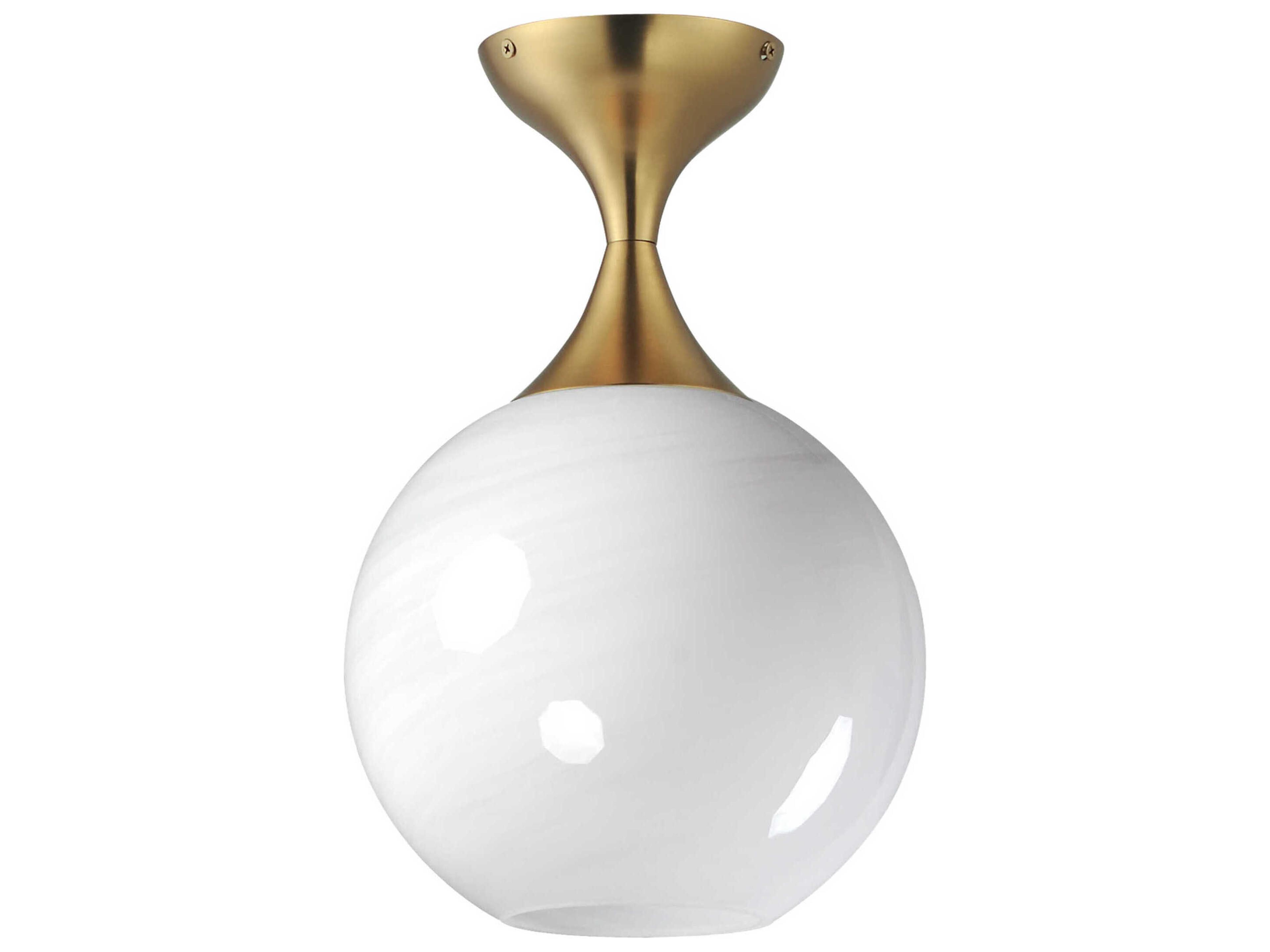 Neve 1-Light Natural Aged Brass Globe Flush Mount