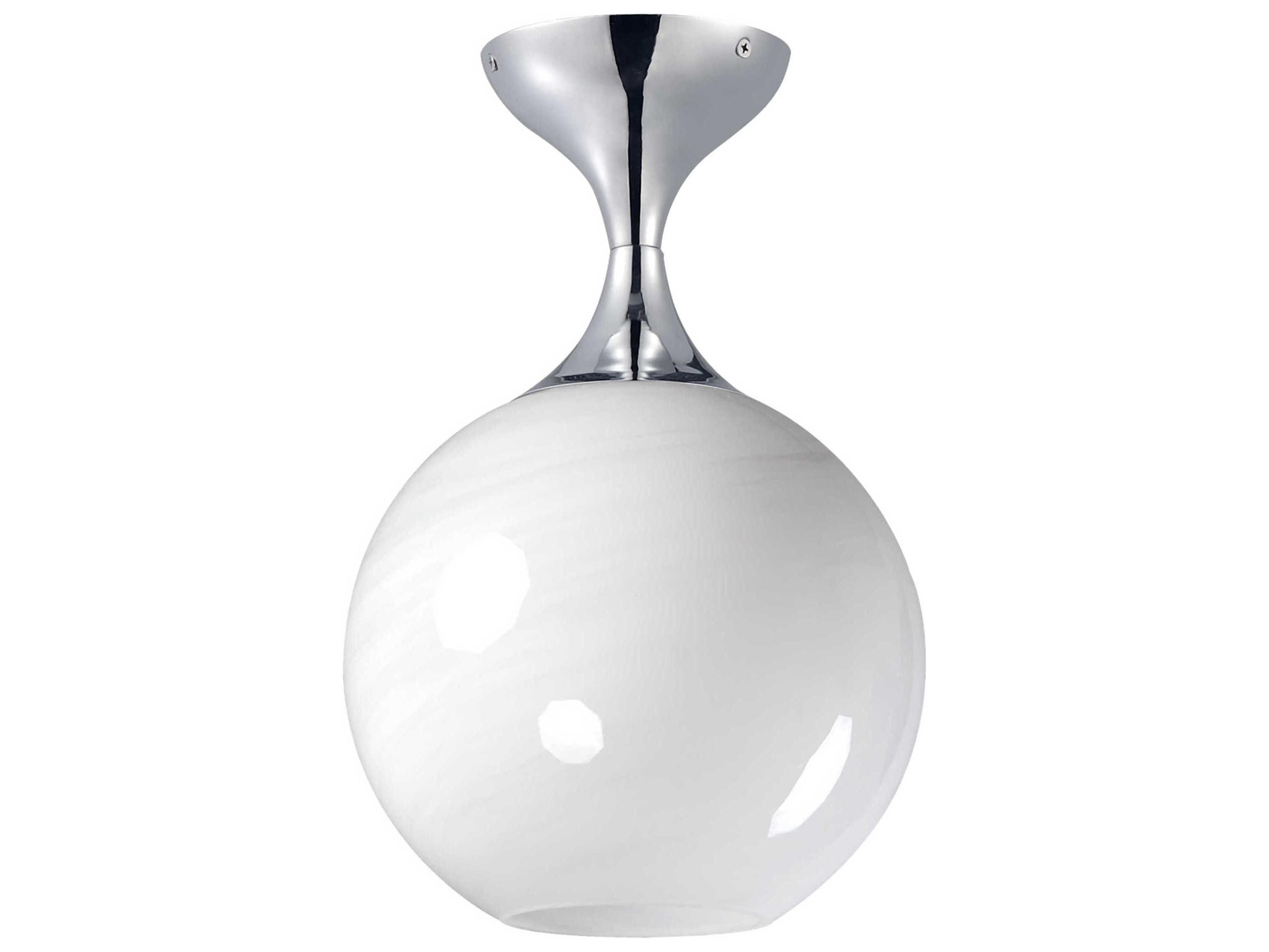 Neve 1-Light Polished Chrome Globe Flush Mount