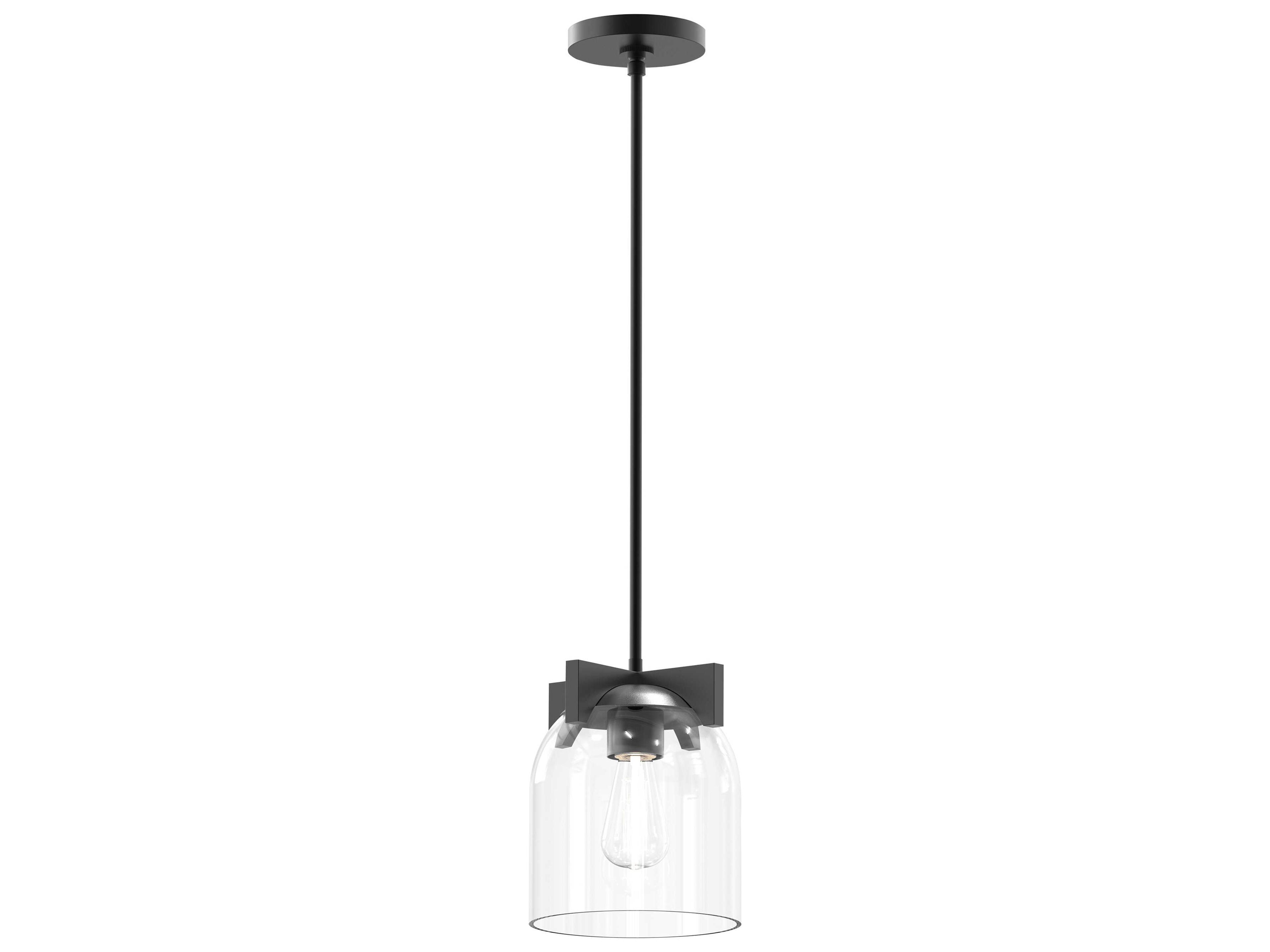 Scoop 1-Light Black Bell Mini Pendant