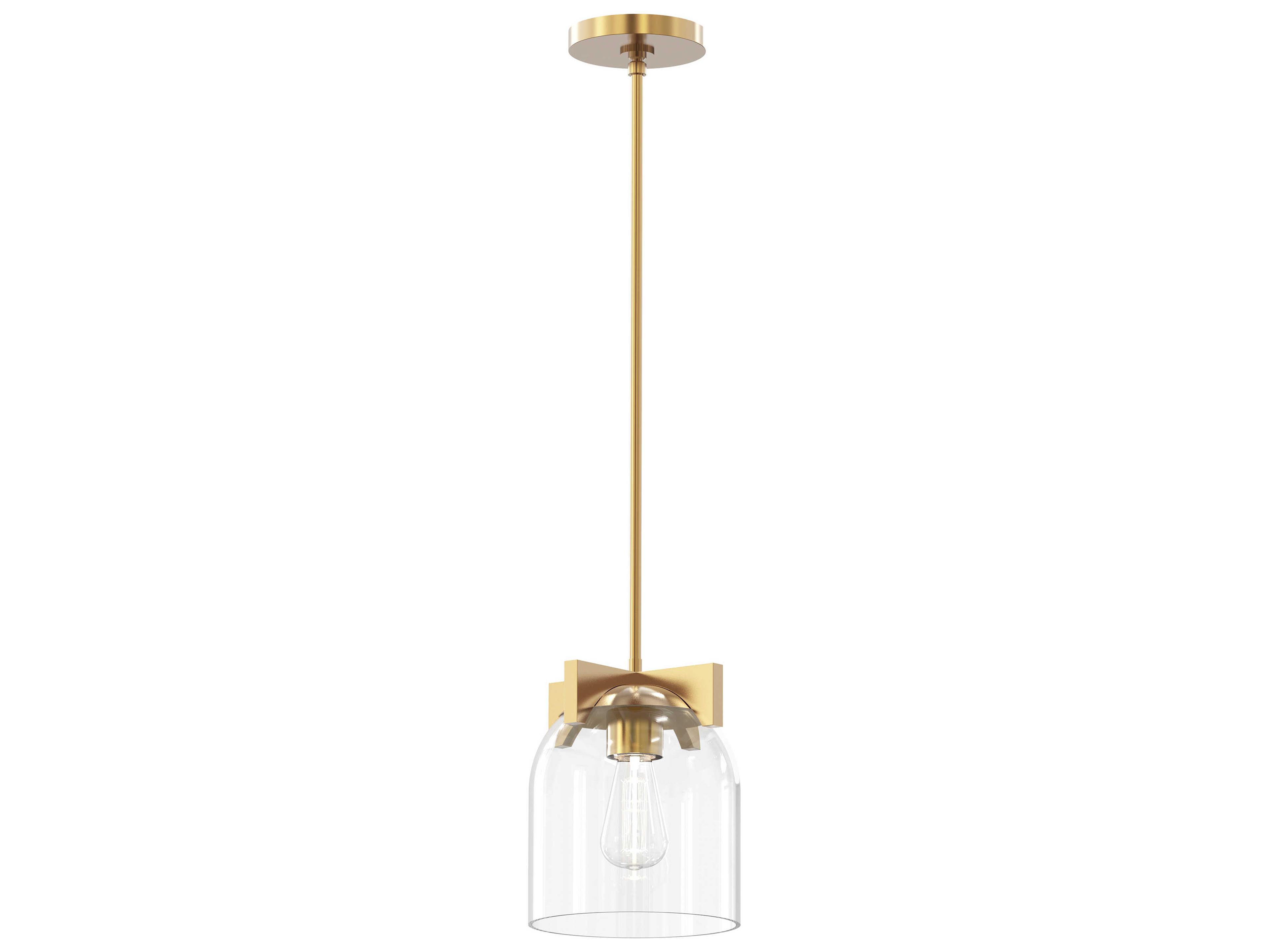 Scoop 1-Light Natural Aged Brass Bell Mini Pendant