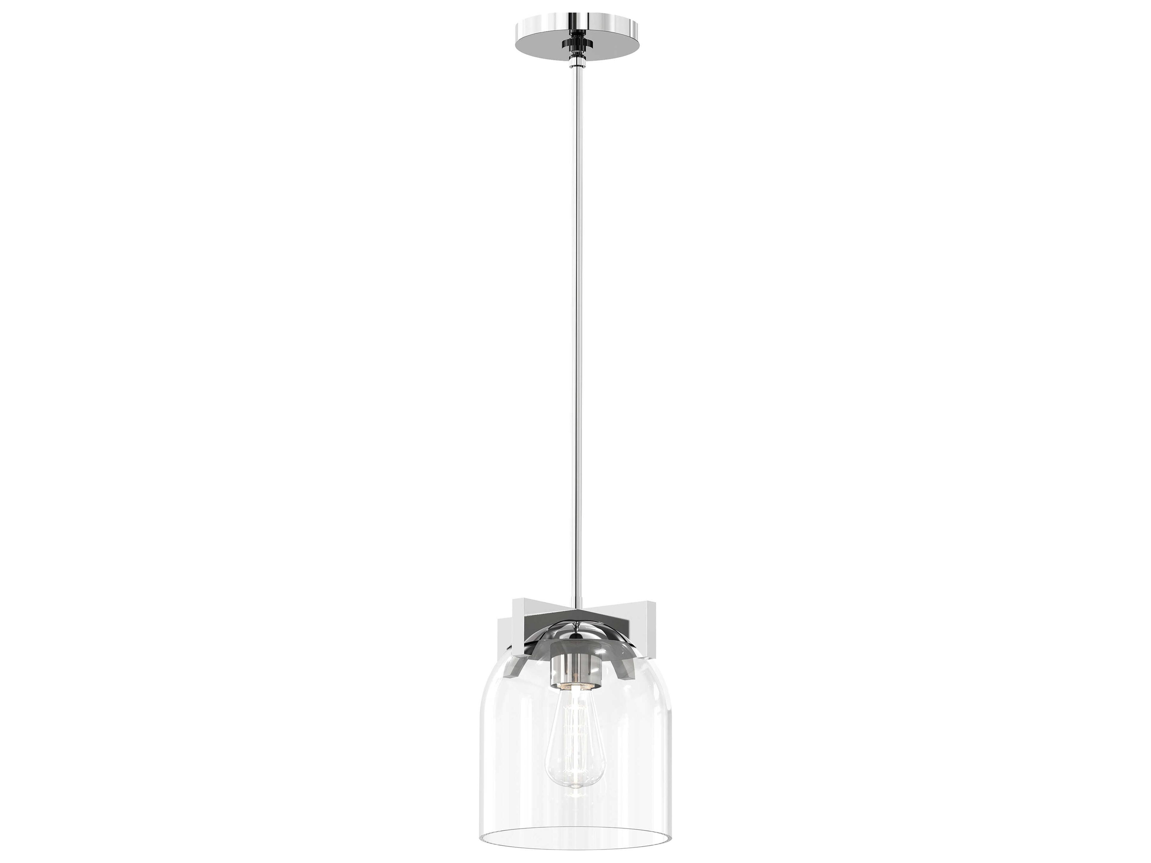 Scoop 1-Light Polished Chrome Bell Mini Pendant