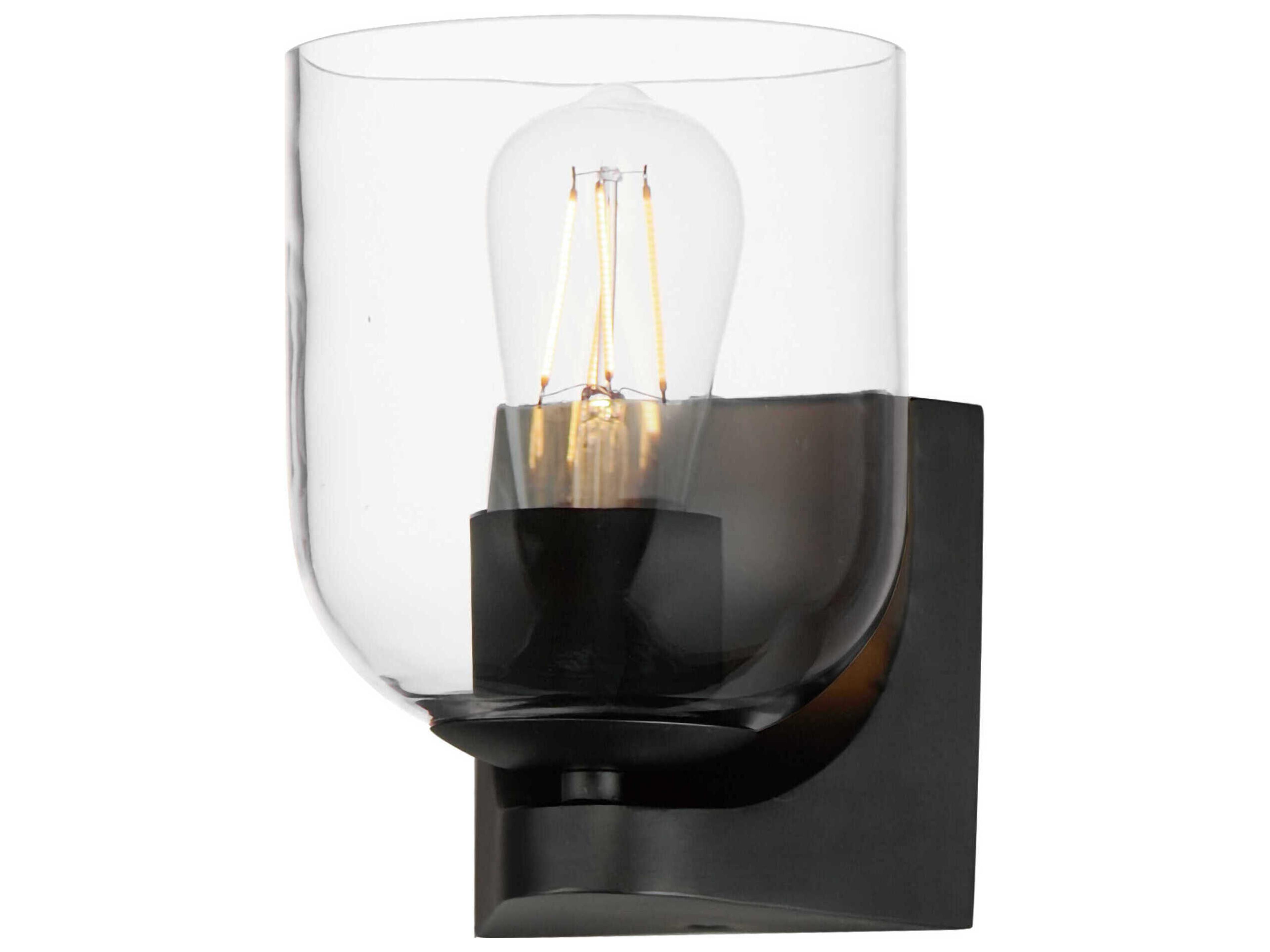 Scoop 1-Light Black Wall Sconce